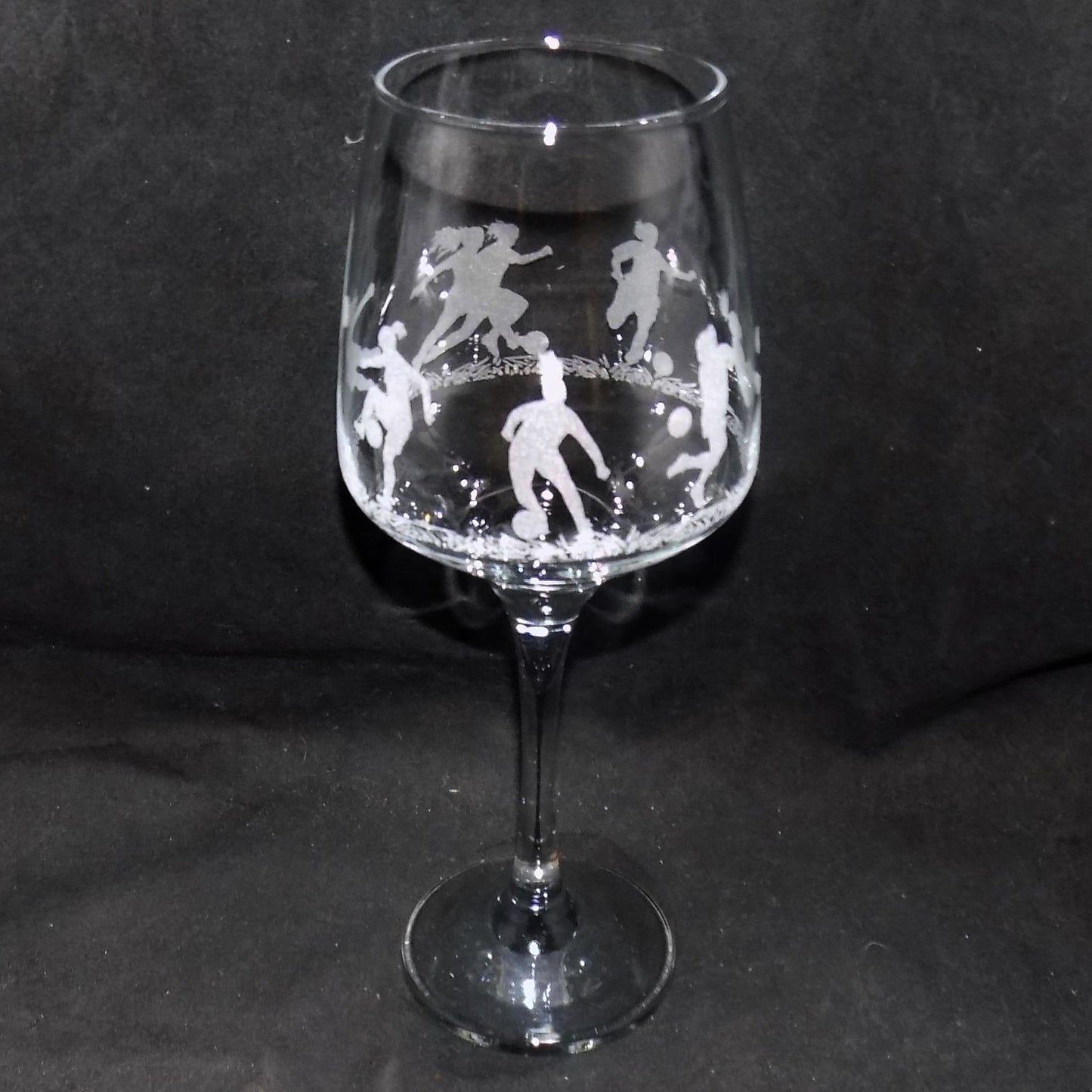 Ladies Football Stemmed Wine Glass