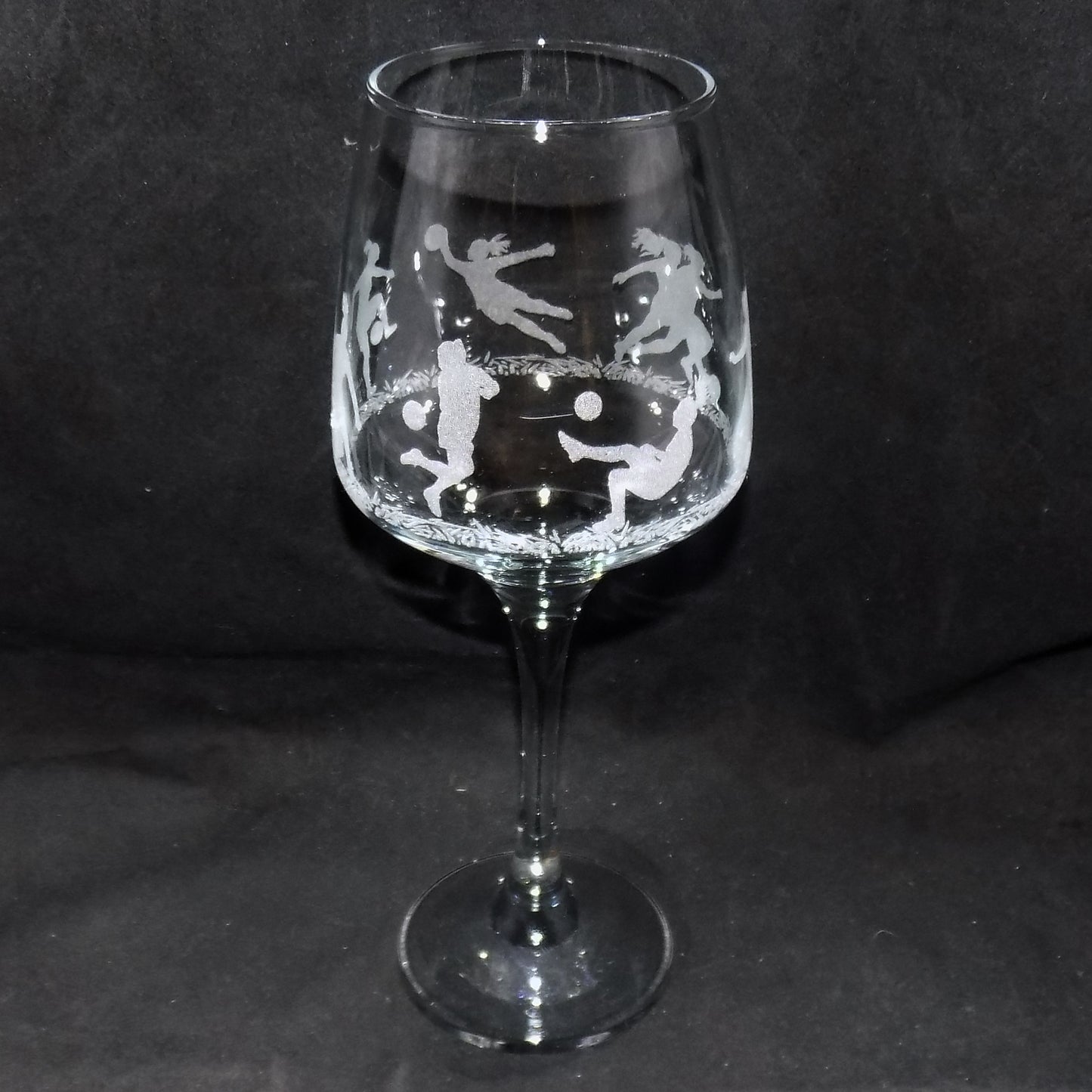 Ladies Football Stemmed Wine Glass