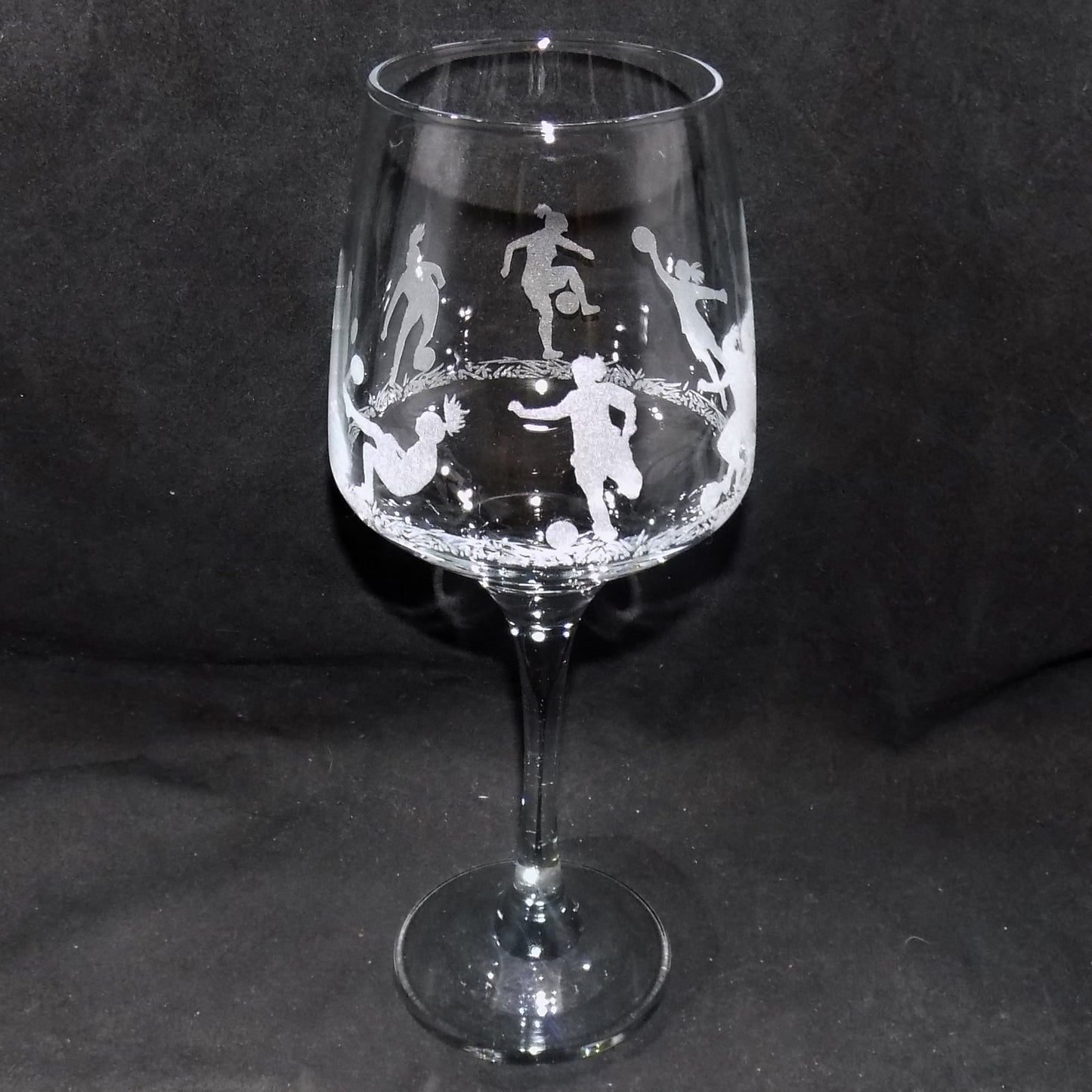 Ladies Football Stemmed Wine Glass