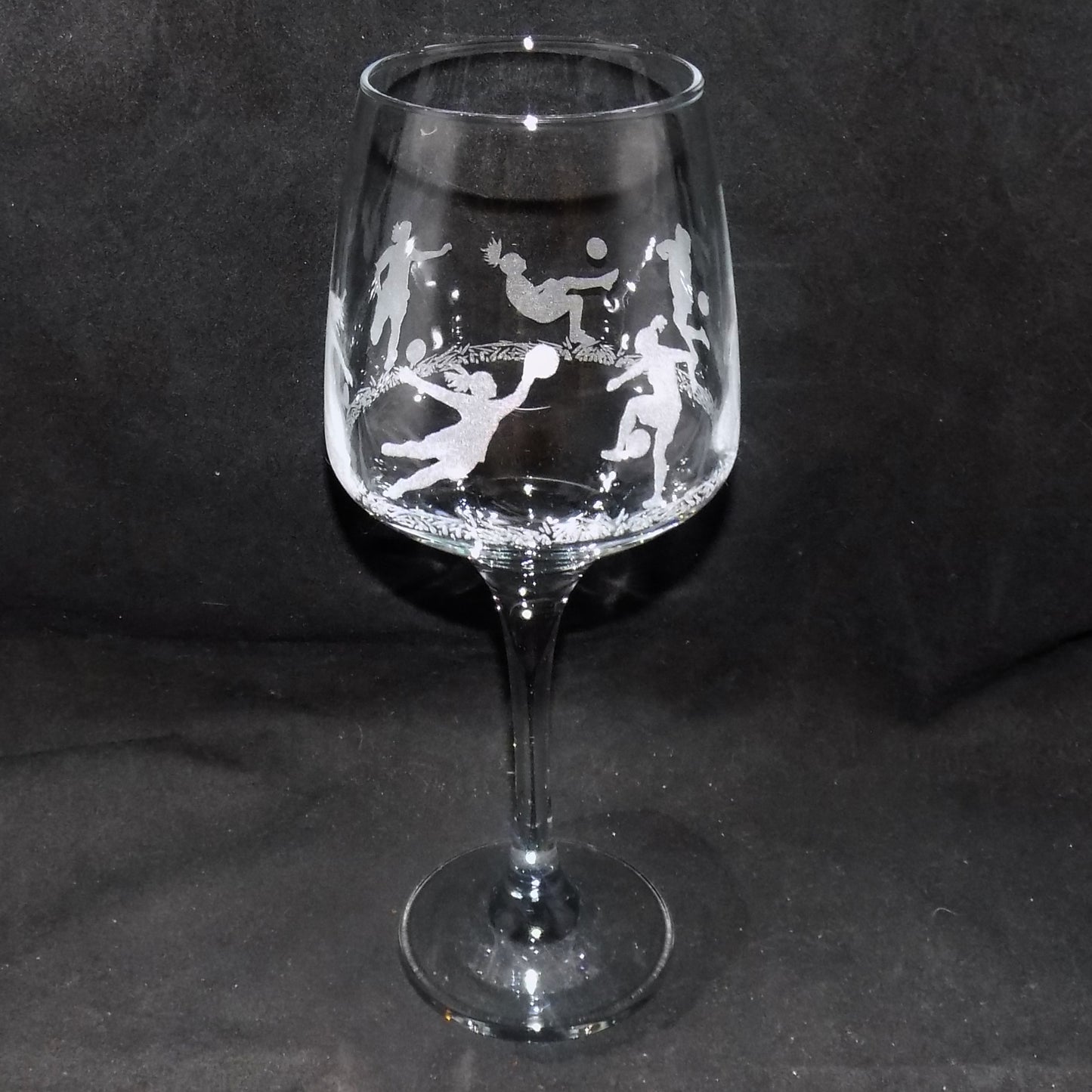 Ladies Football Stemmed Wine Glass