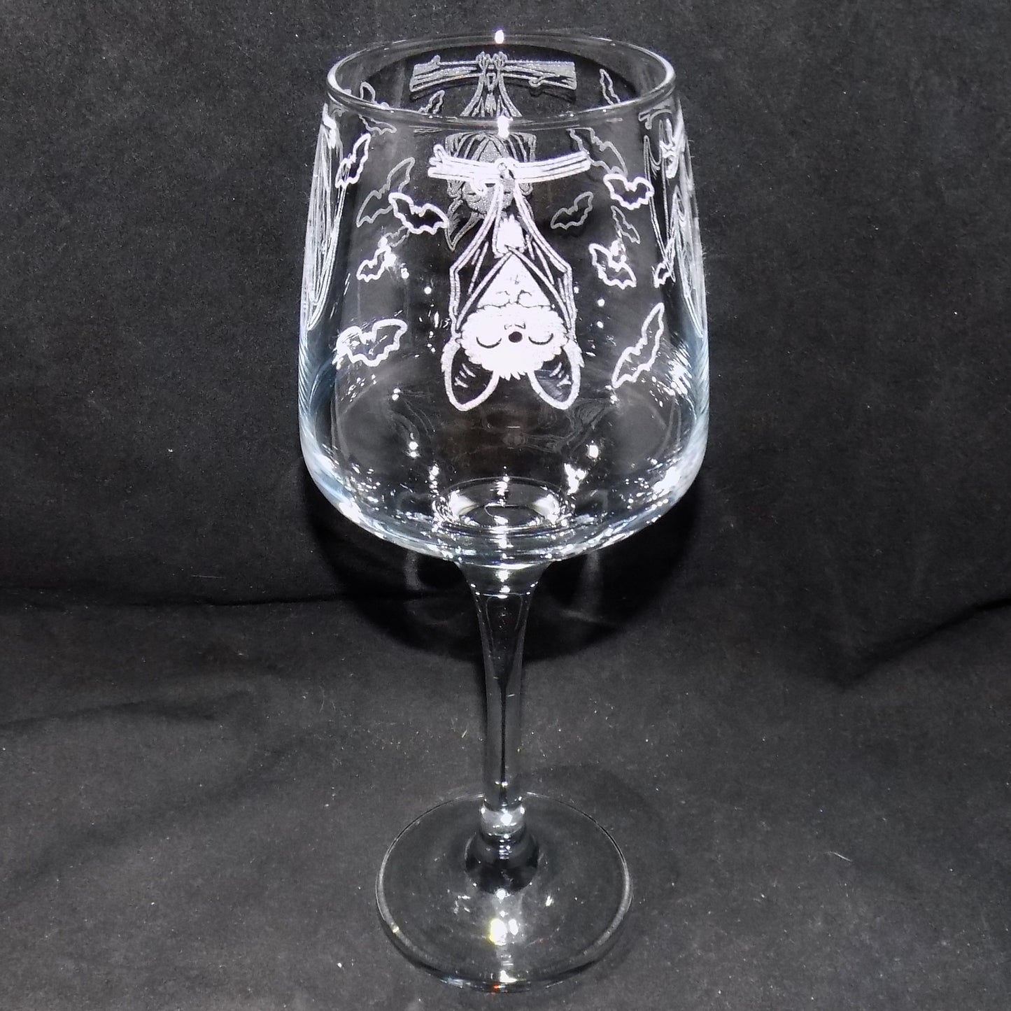 'Going Batty' Stemmed Wine Glass