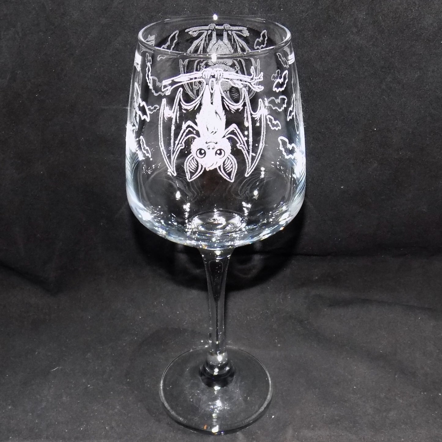 'Going Batty' Stemmed Wine Glass