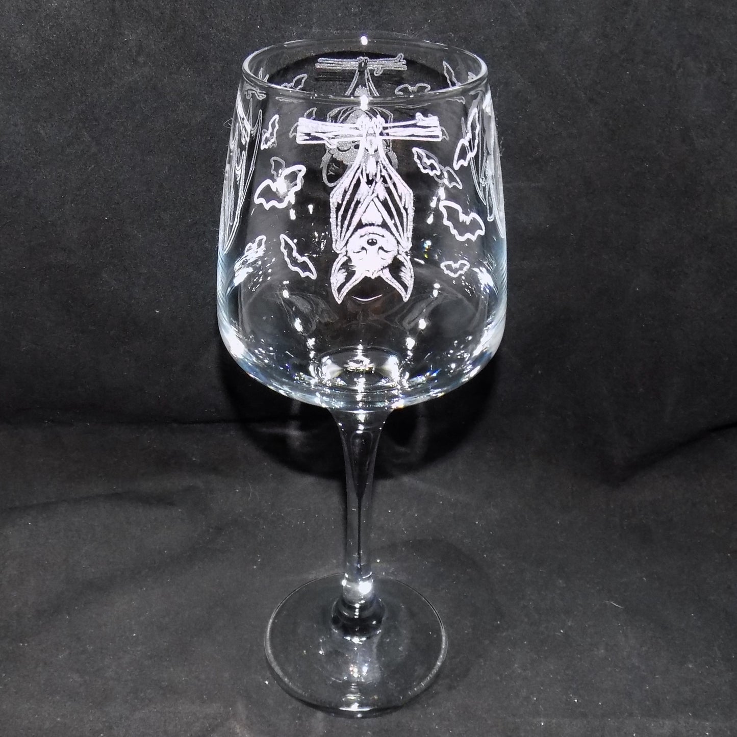 'Going Batty' Stemmed Wine Glass