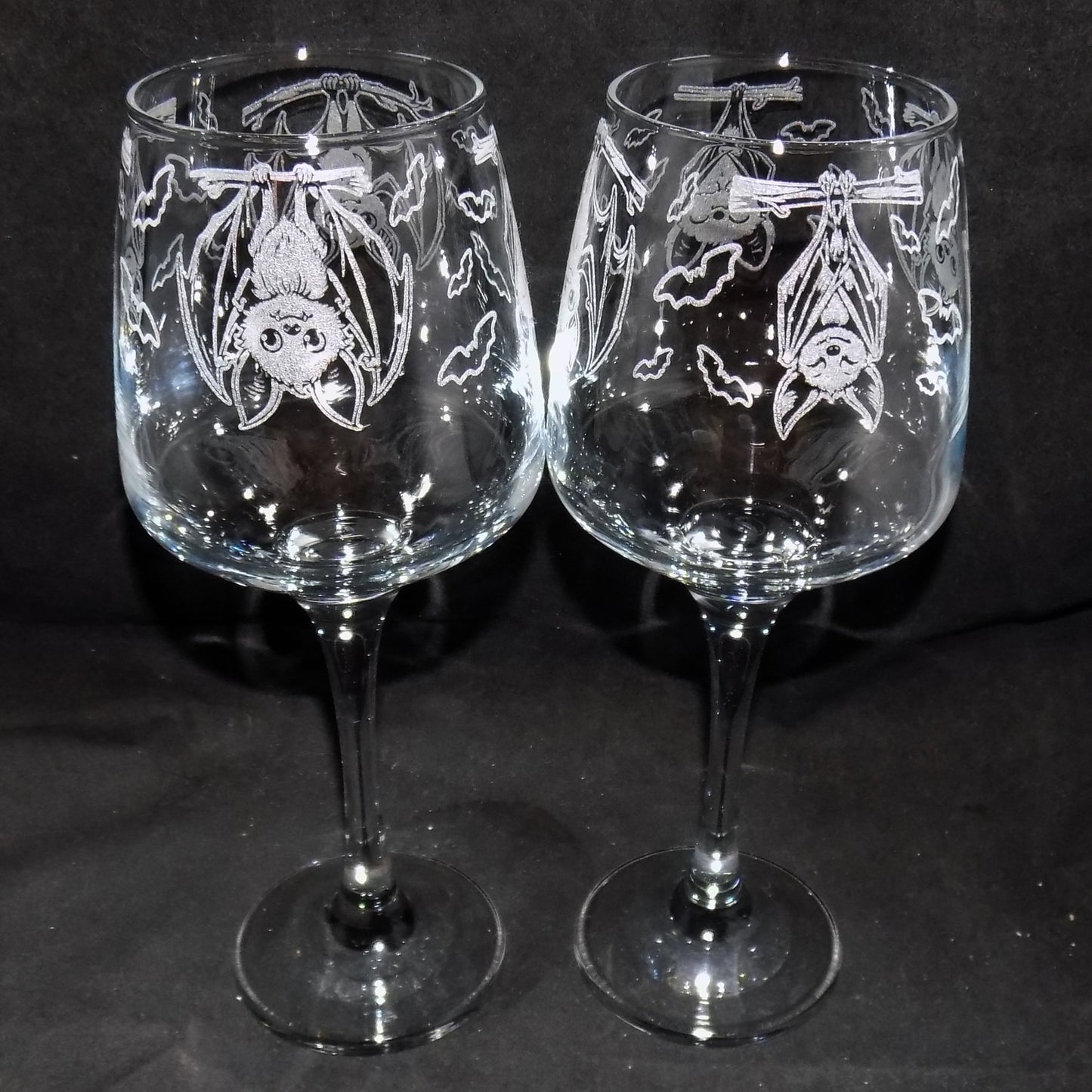 'Going Batty' Stemmed Wine Glass
