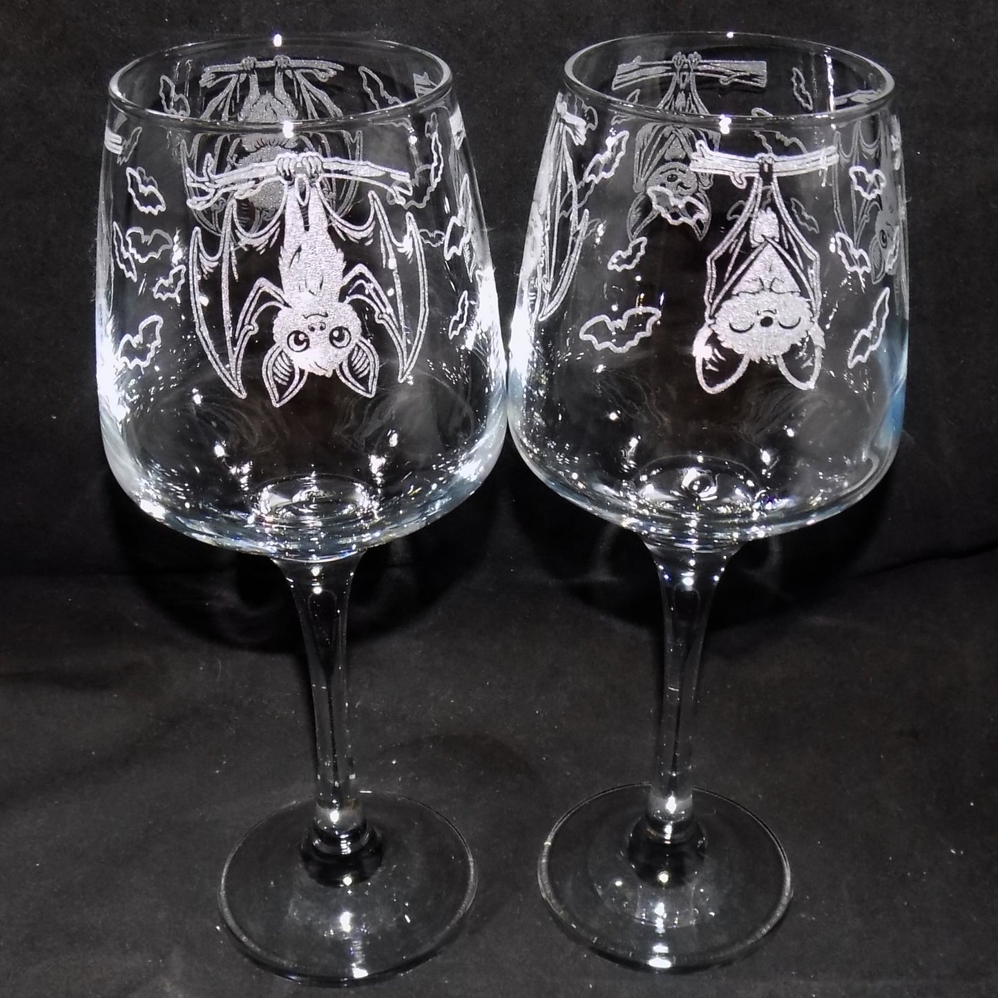 'Going Batty' Stemmed Wine Glass