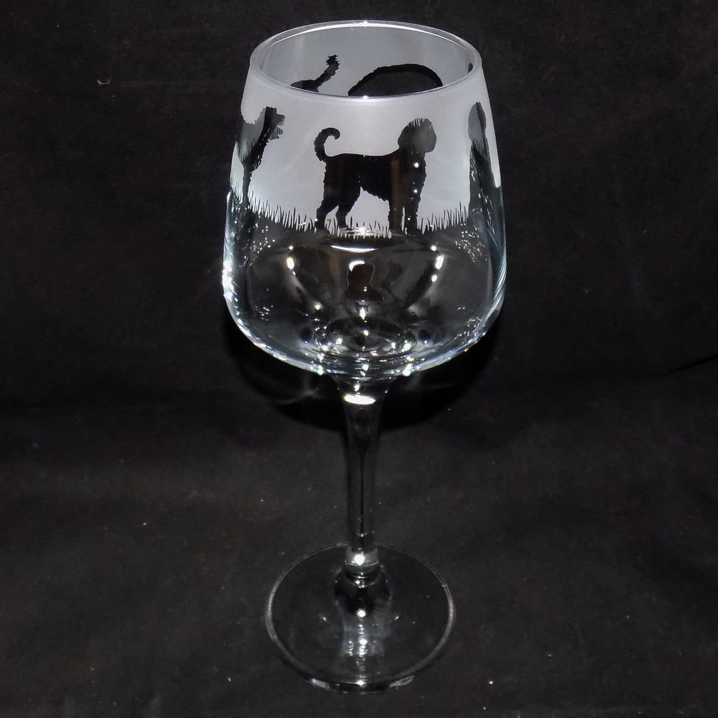 Labradoodle Stemmed Wine Glass