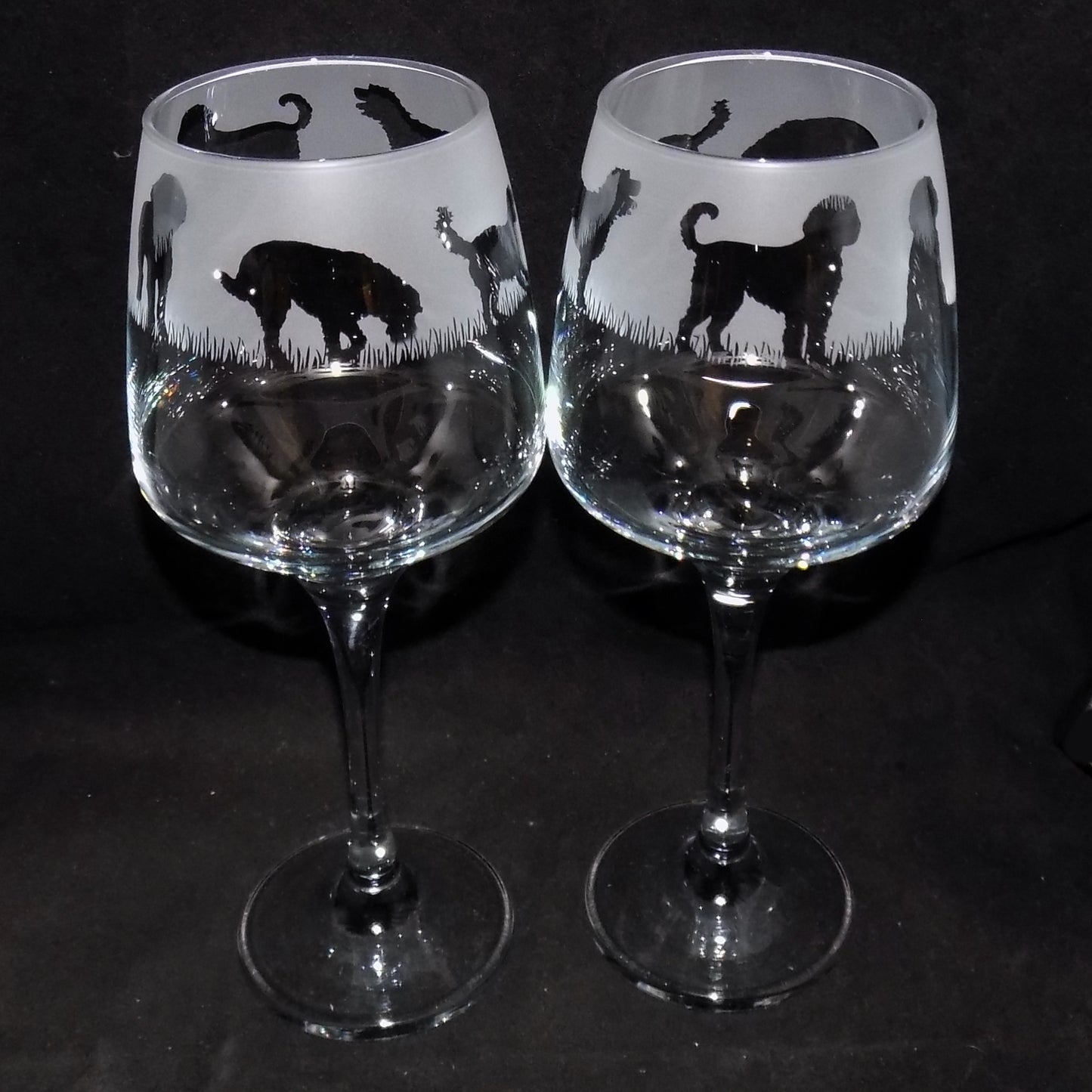 Labradoodle Stemmed Wine Glass
