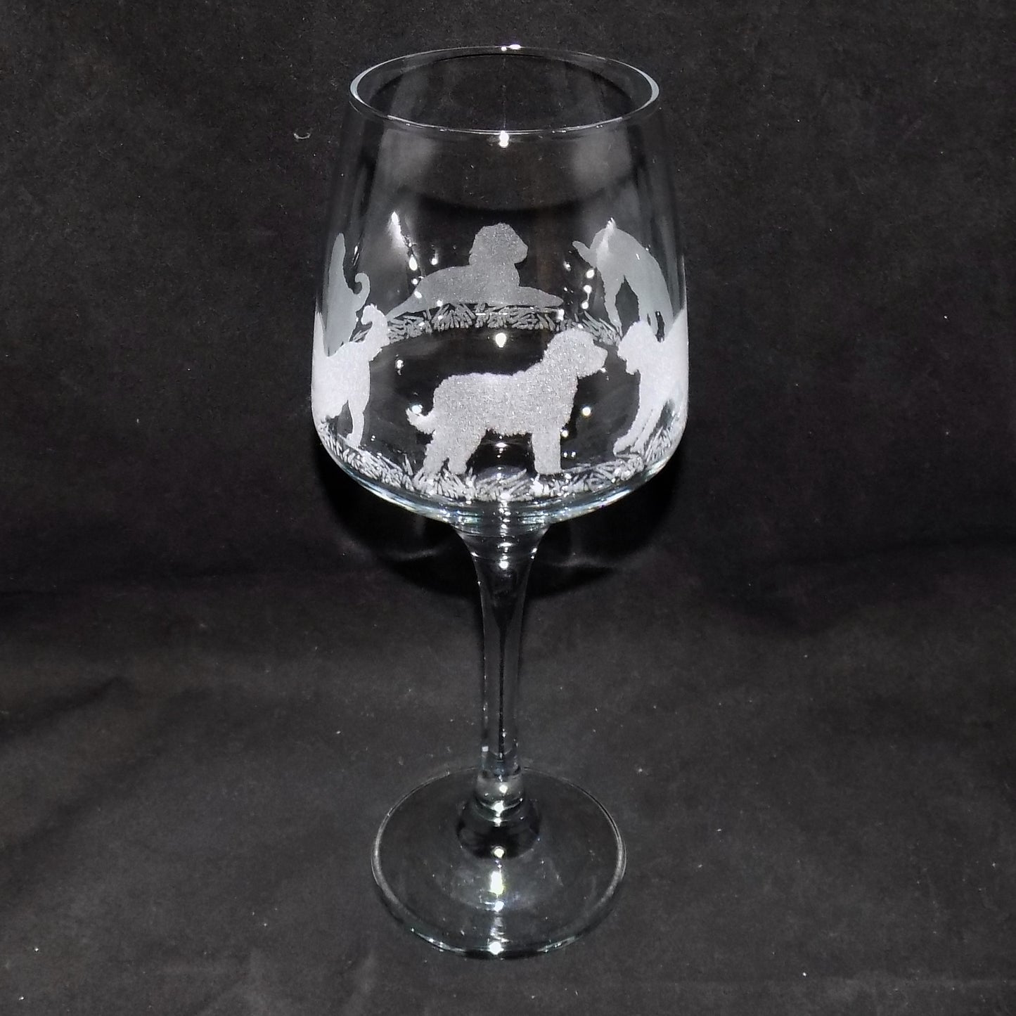 Labradoodle Stemmed Wine Glass