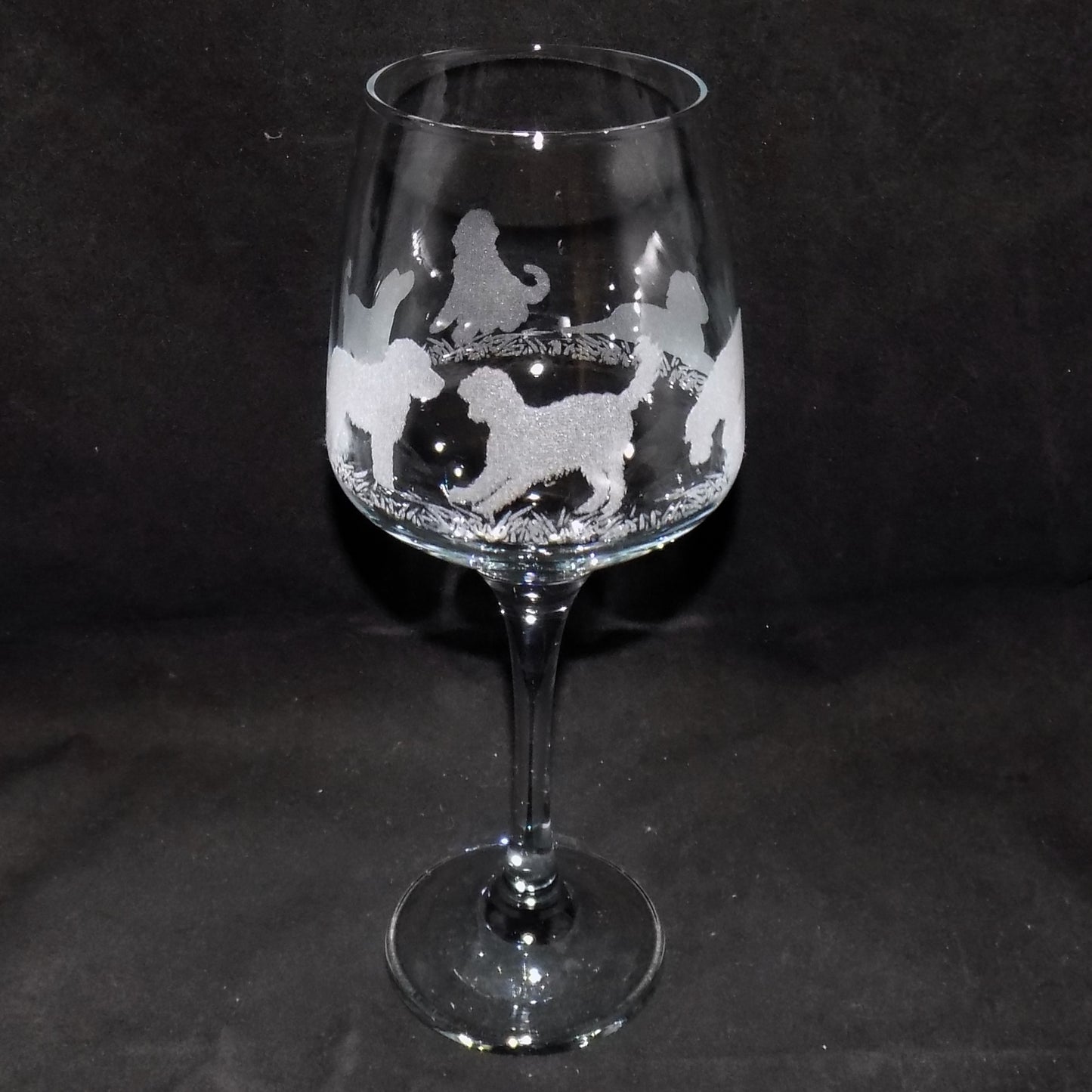Labradoodle Stemmed Wine Glass
