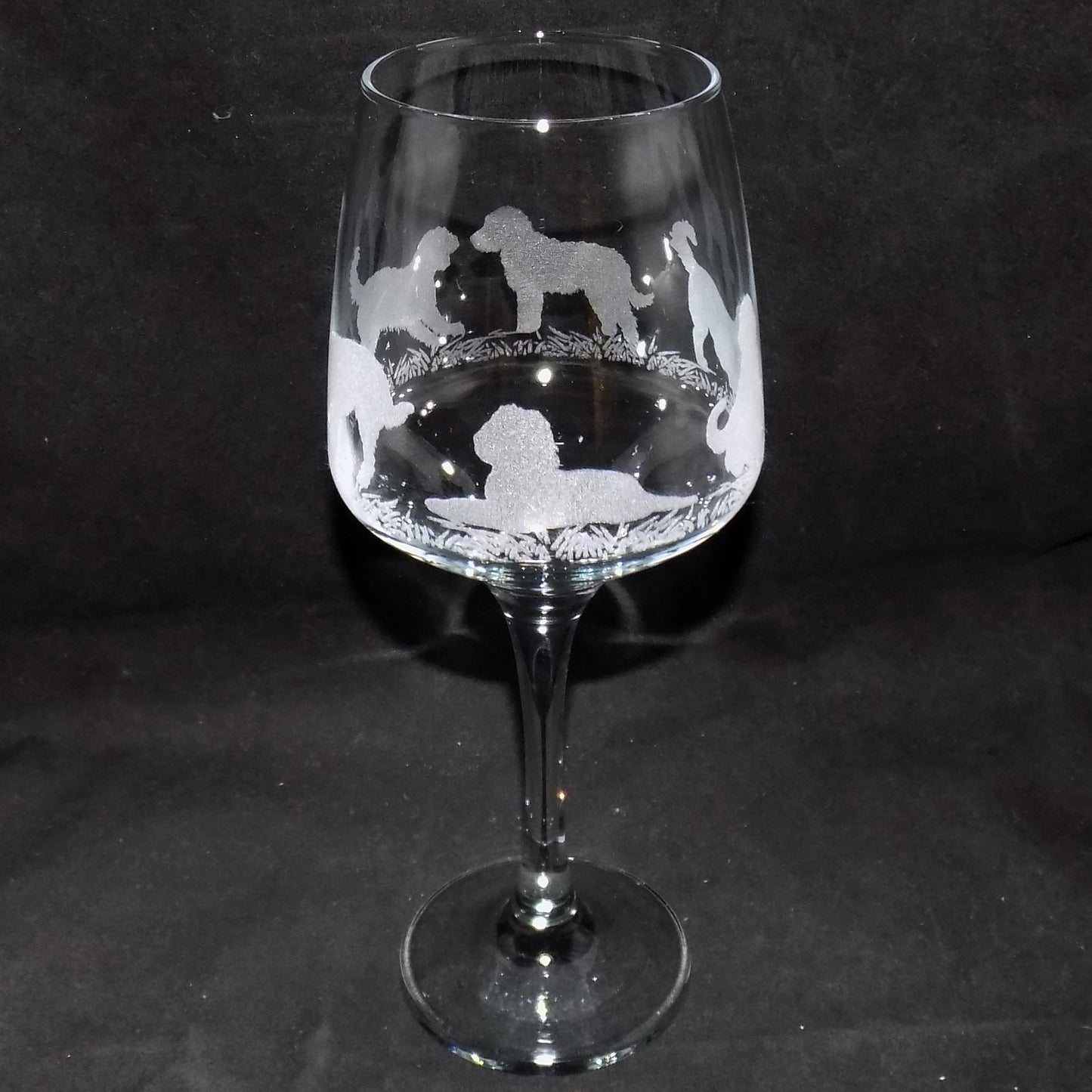 Labradoodle Stemmed Wine Glass