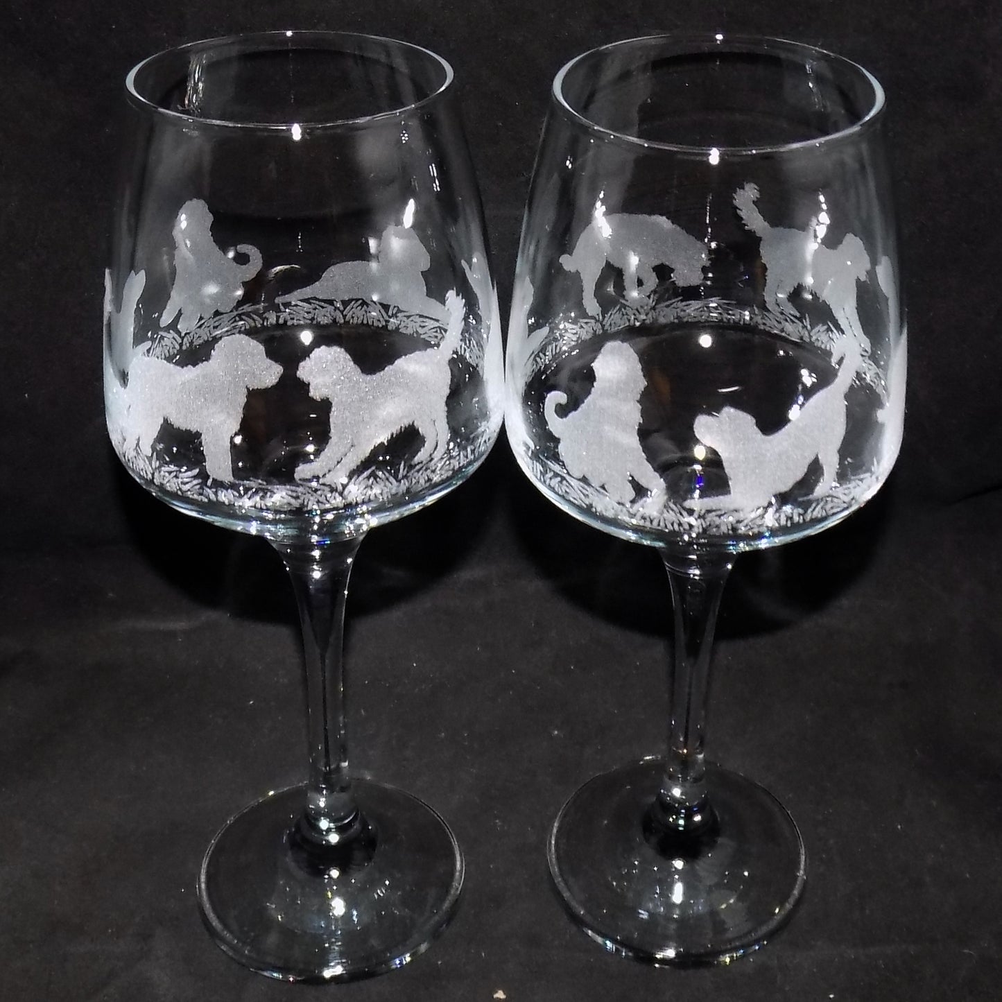 Labradoodle Stemmed Wine Glass