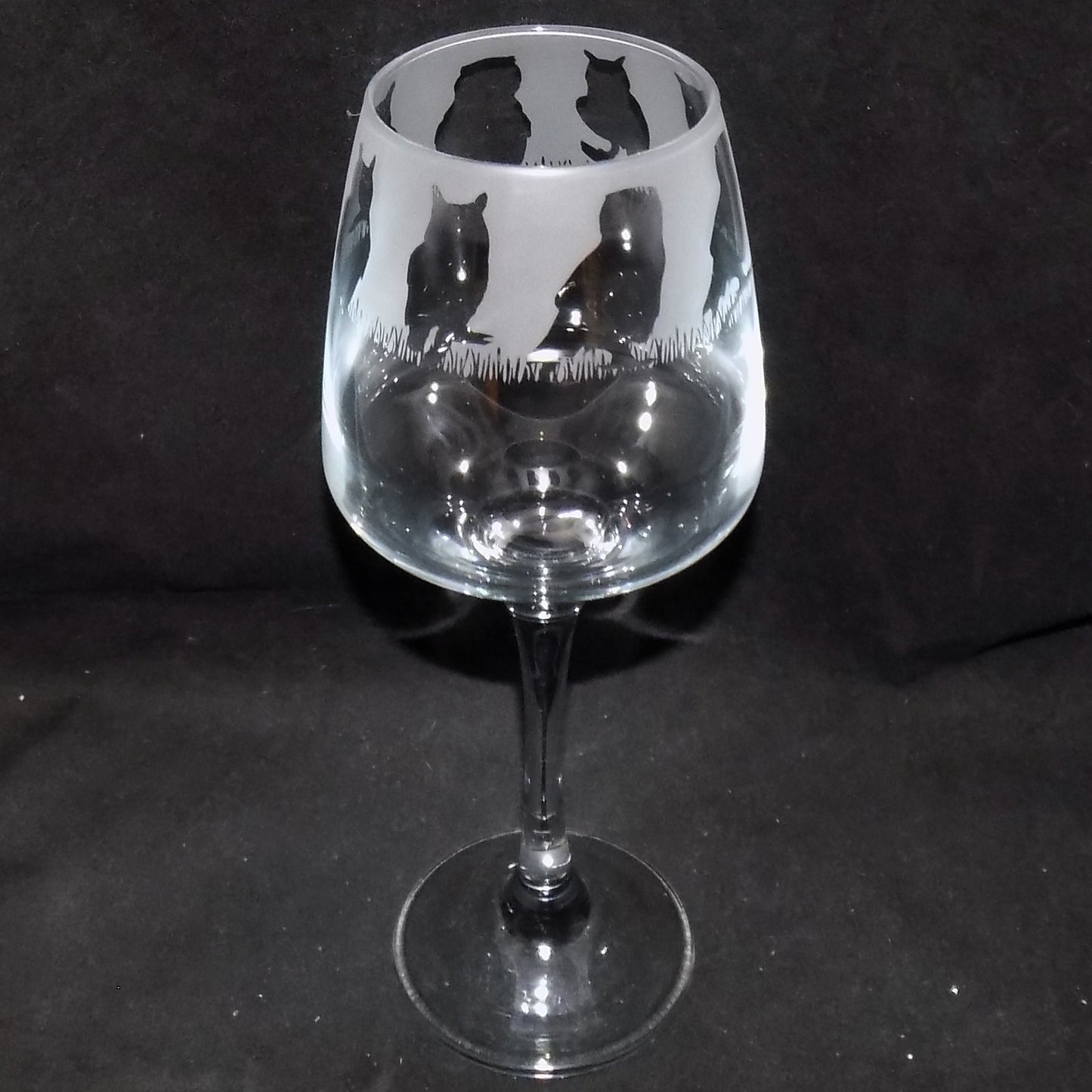 Owl Stemmed Wine Glass