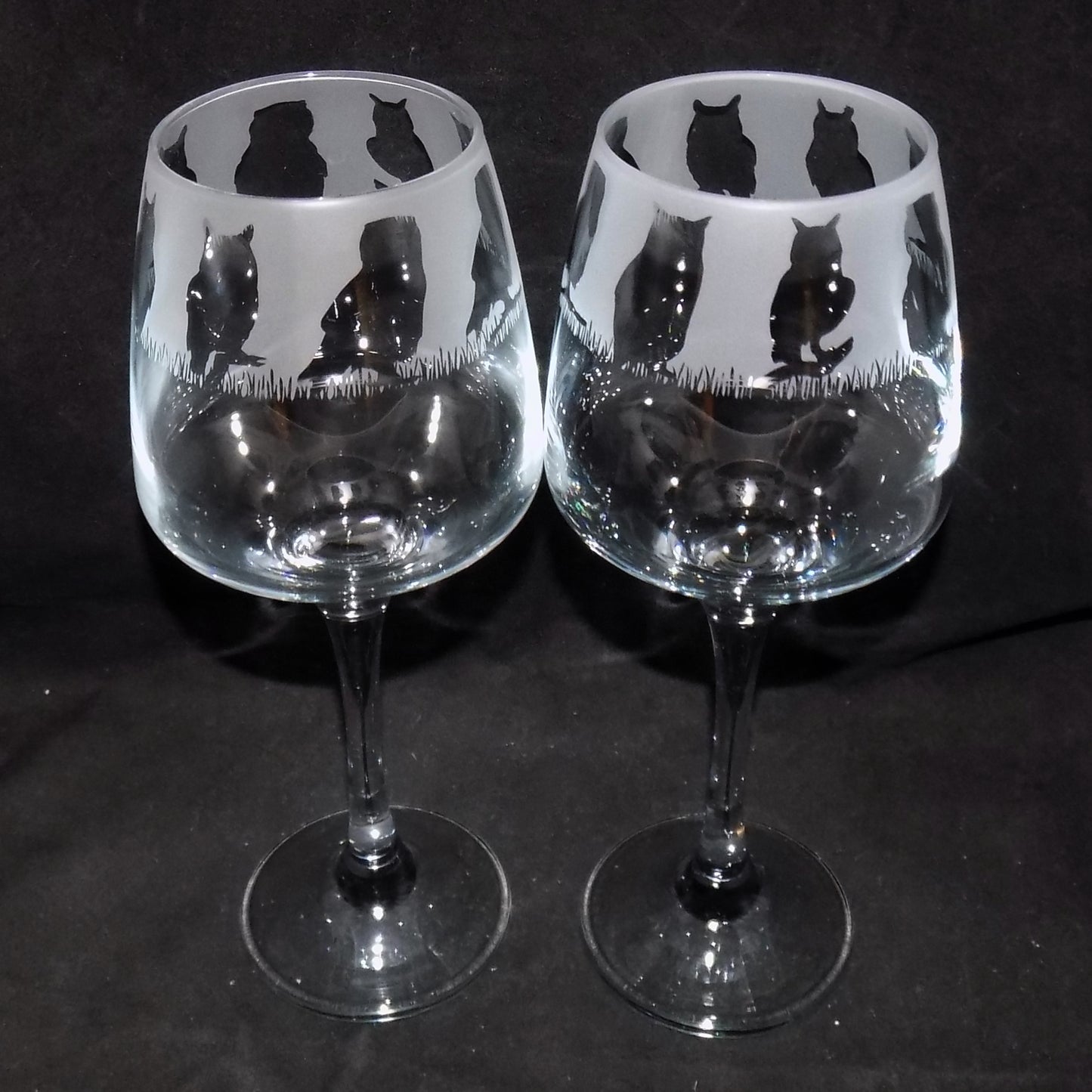 Owl Stemmed Wine Glass