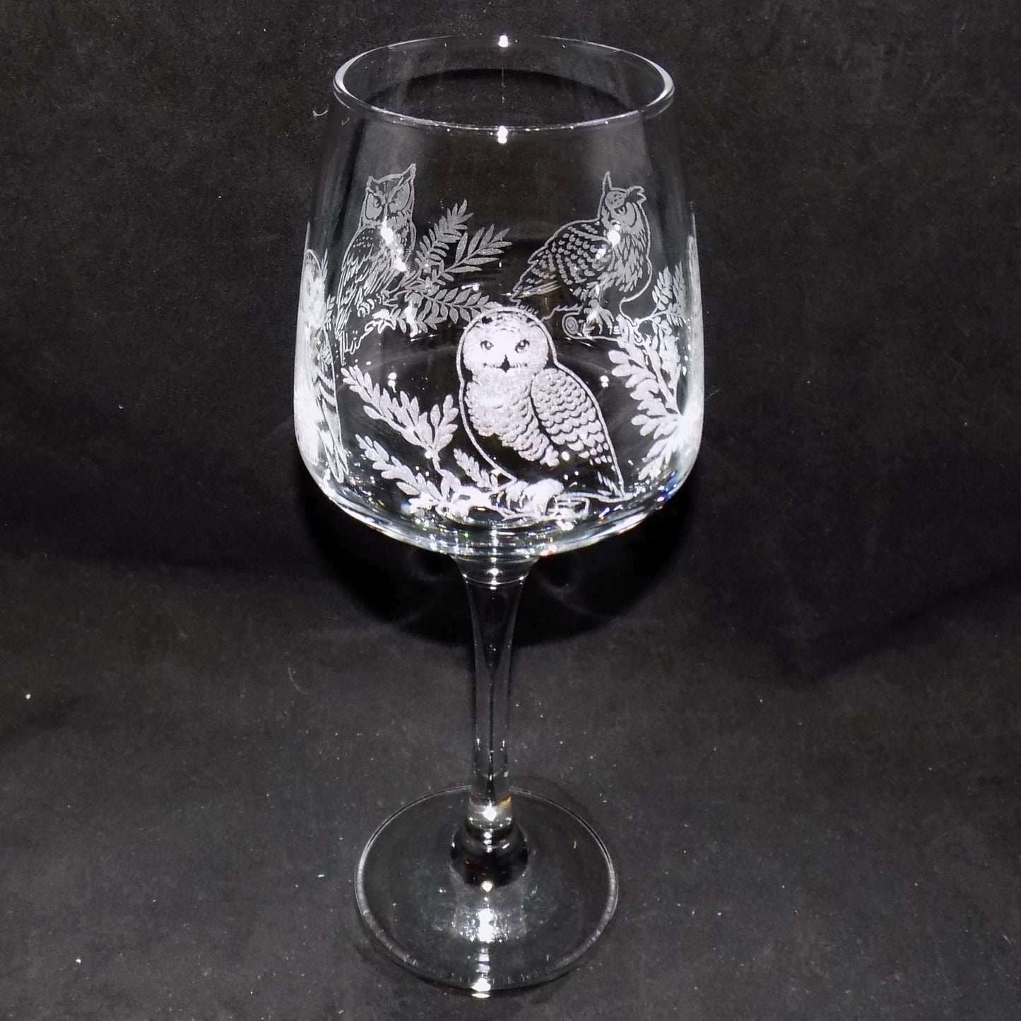 Owl Stemmed Wine Glass