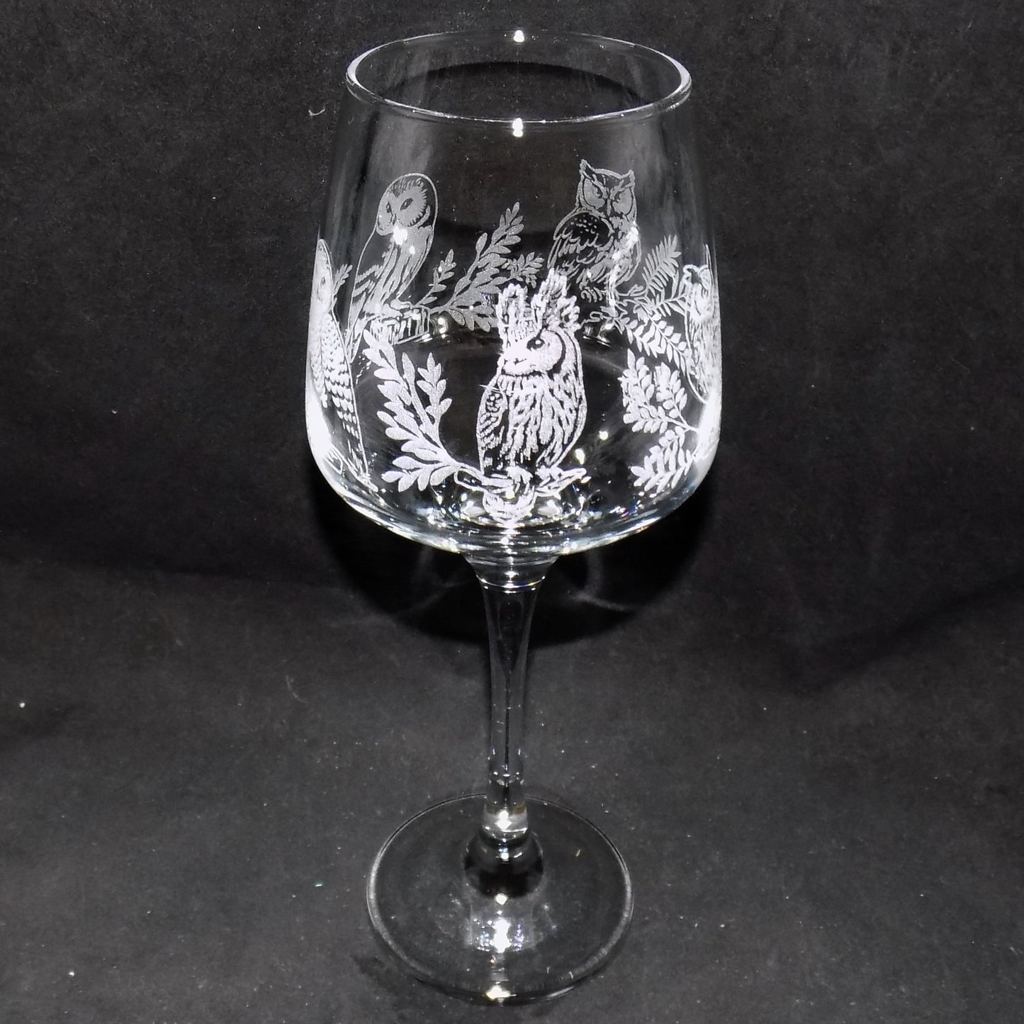 Owl Stemmed Wine Glass