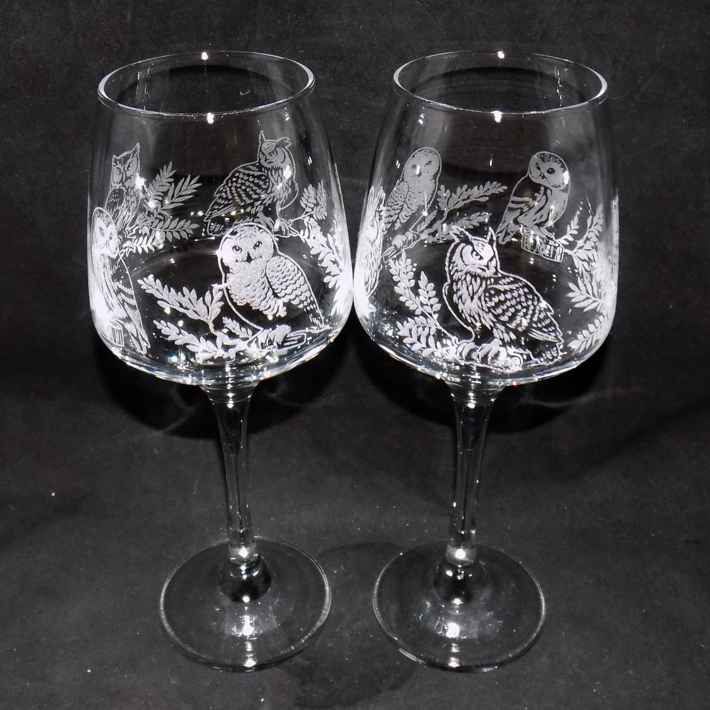 Owl Stemmed Wine Glass