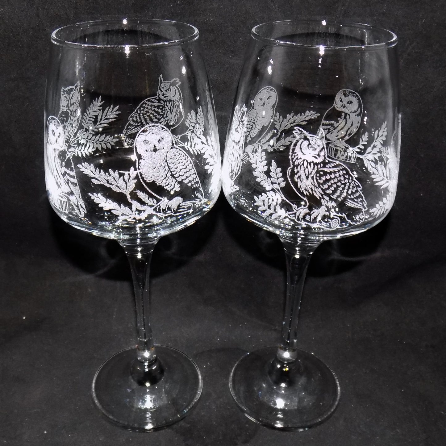 Owl Stemmed Wine Glass