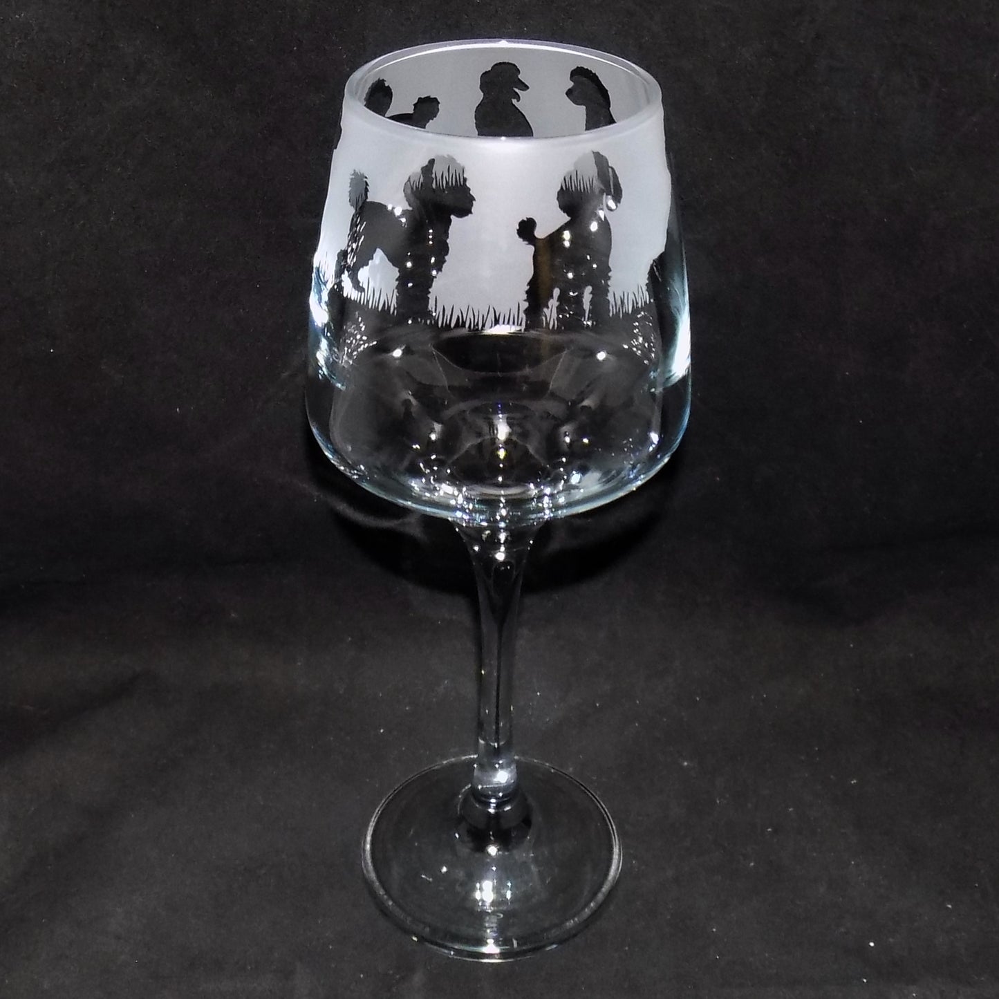 Poodle Stemmed Wine Glass