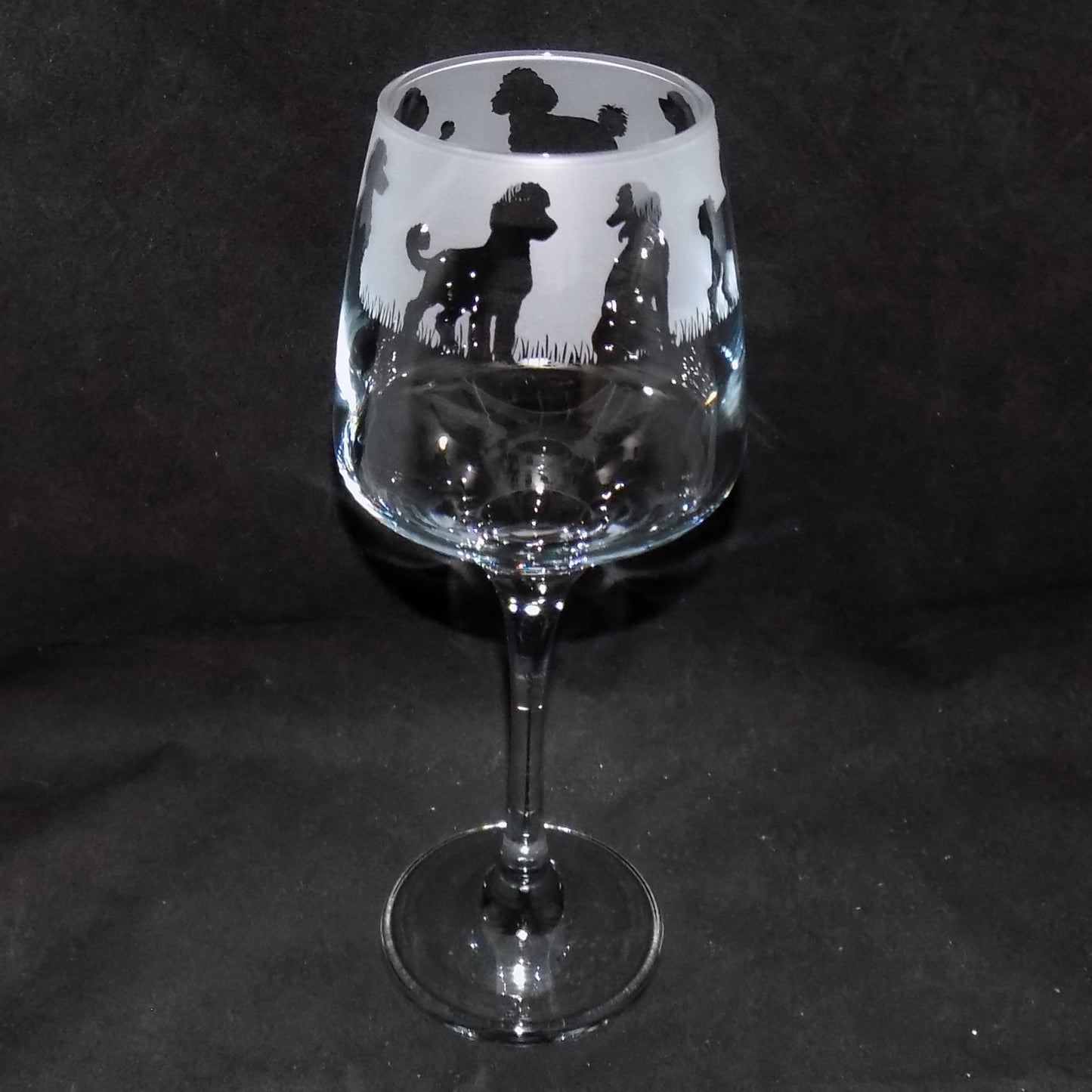 Poodle Stemmed Wine Glass