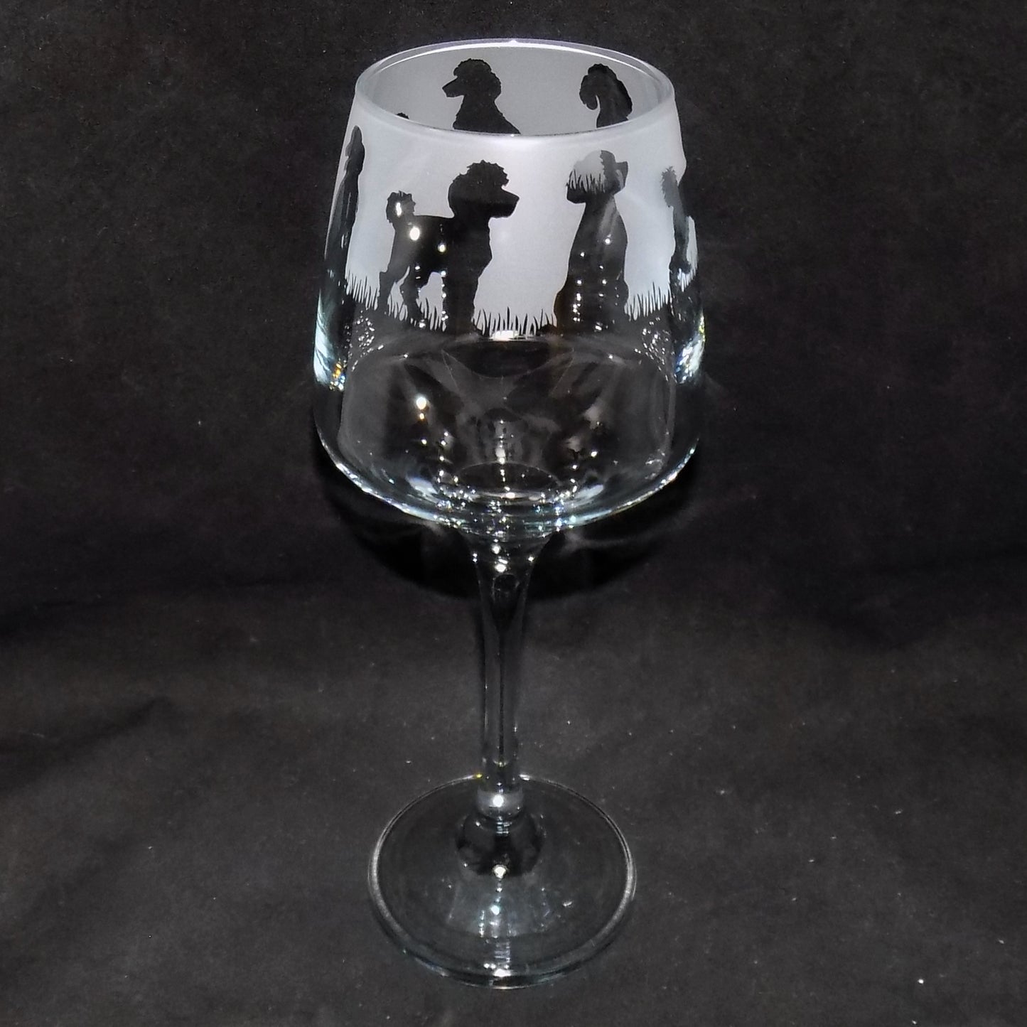 Poodle Stemmed Wine Glass