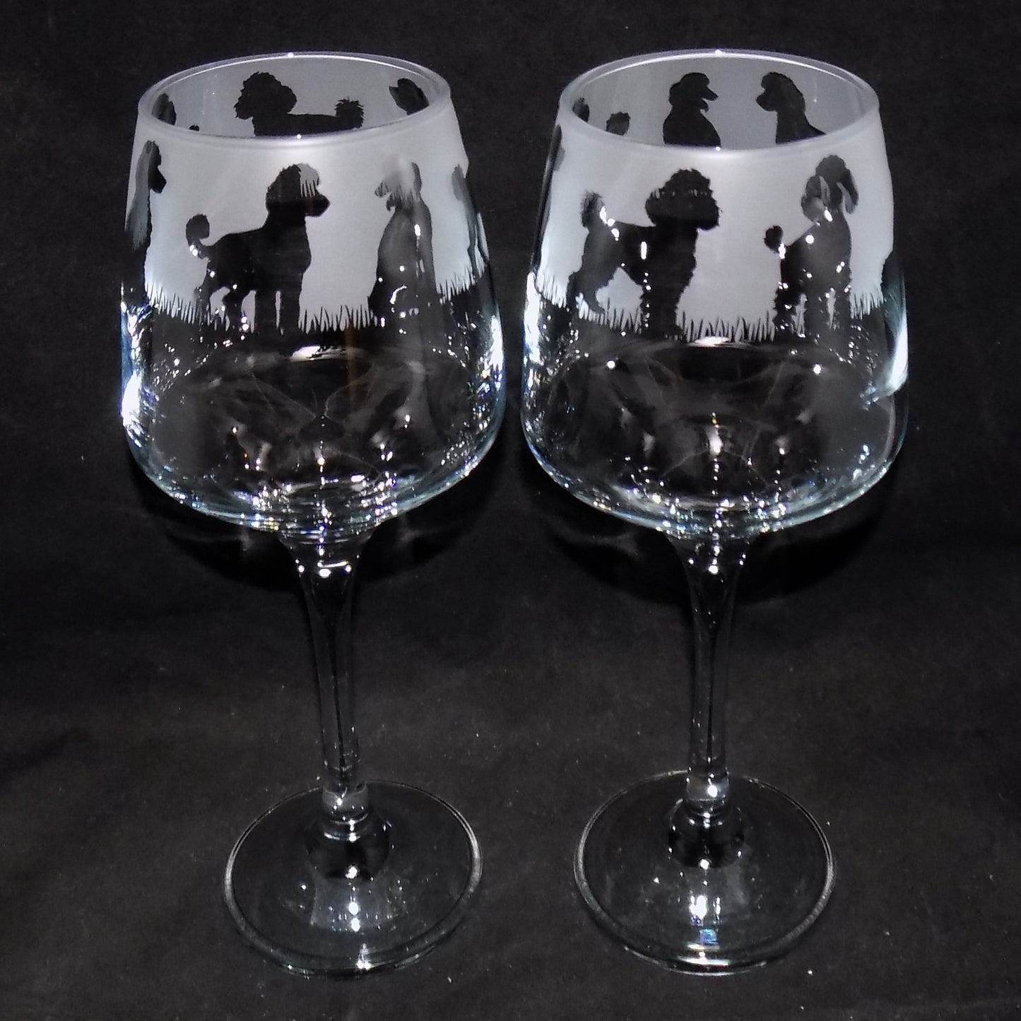Poodle Stemmed Wine Glass