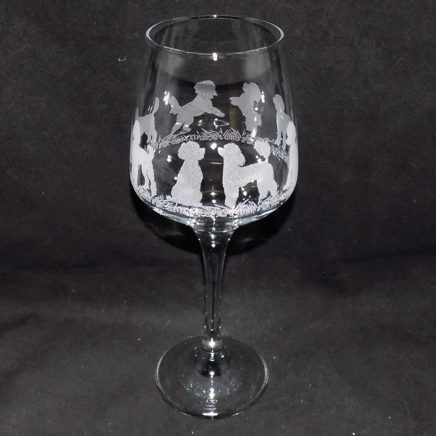 Poodle Stemmed Wine Glass
