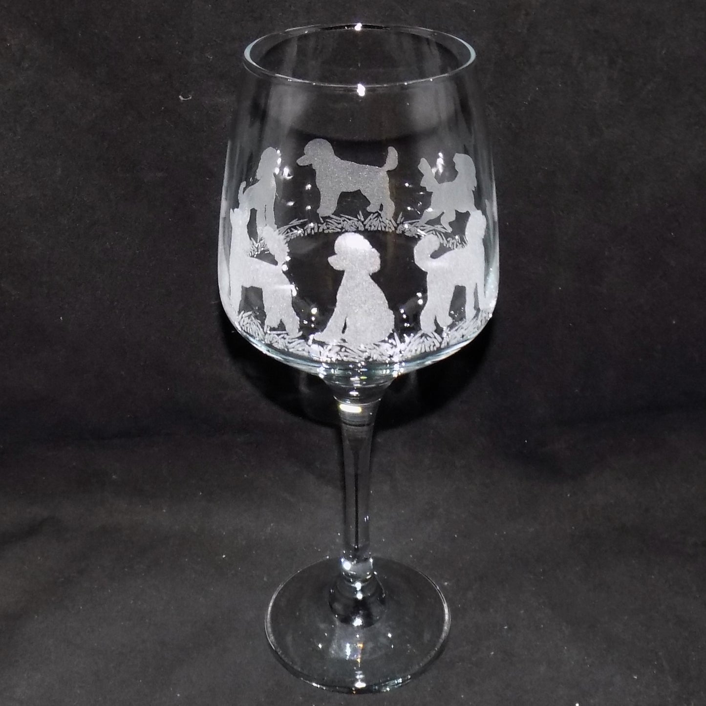 Poodle Stemmed Wine Glass