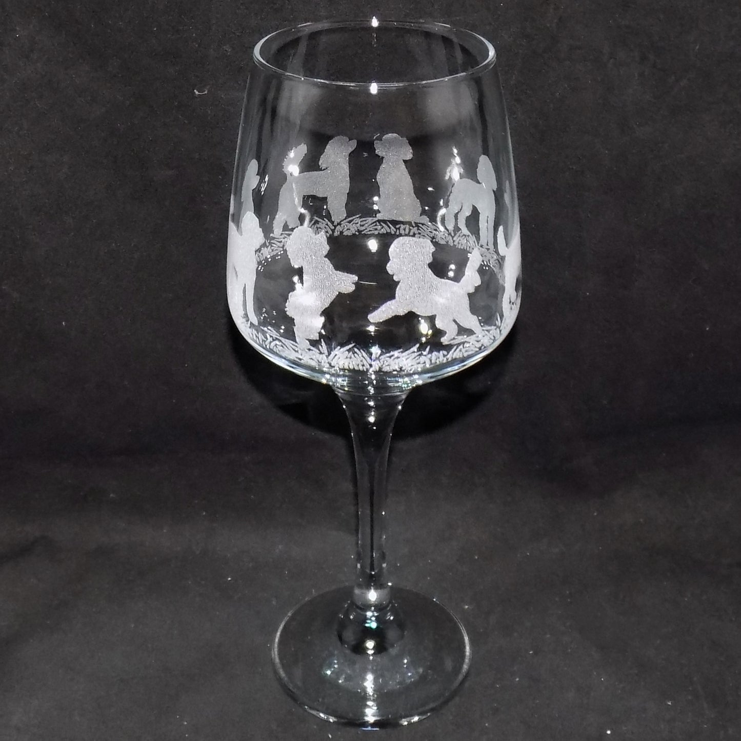 Poodle Stemmed Wine Glass