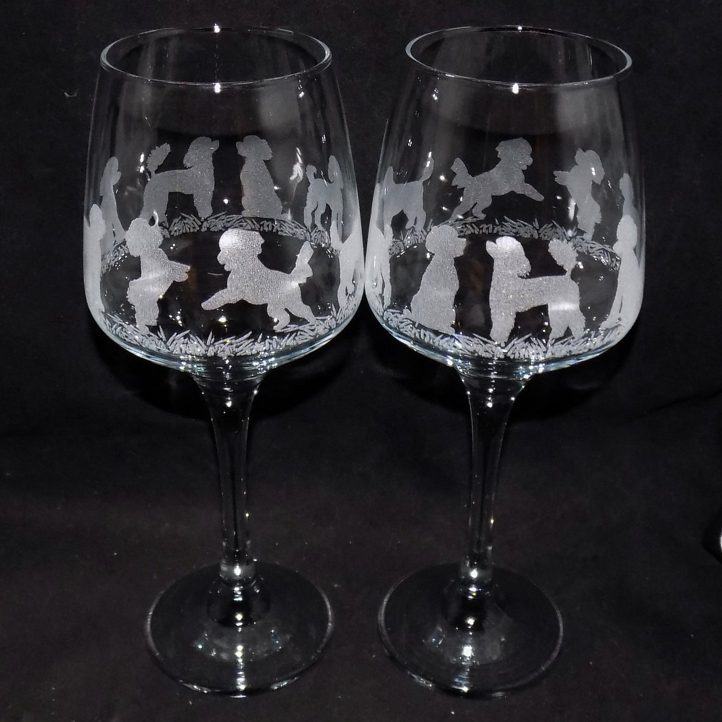 Poodle Stemmed Wine Glass