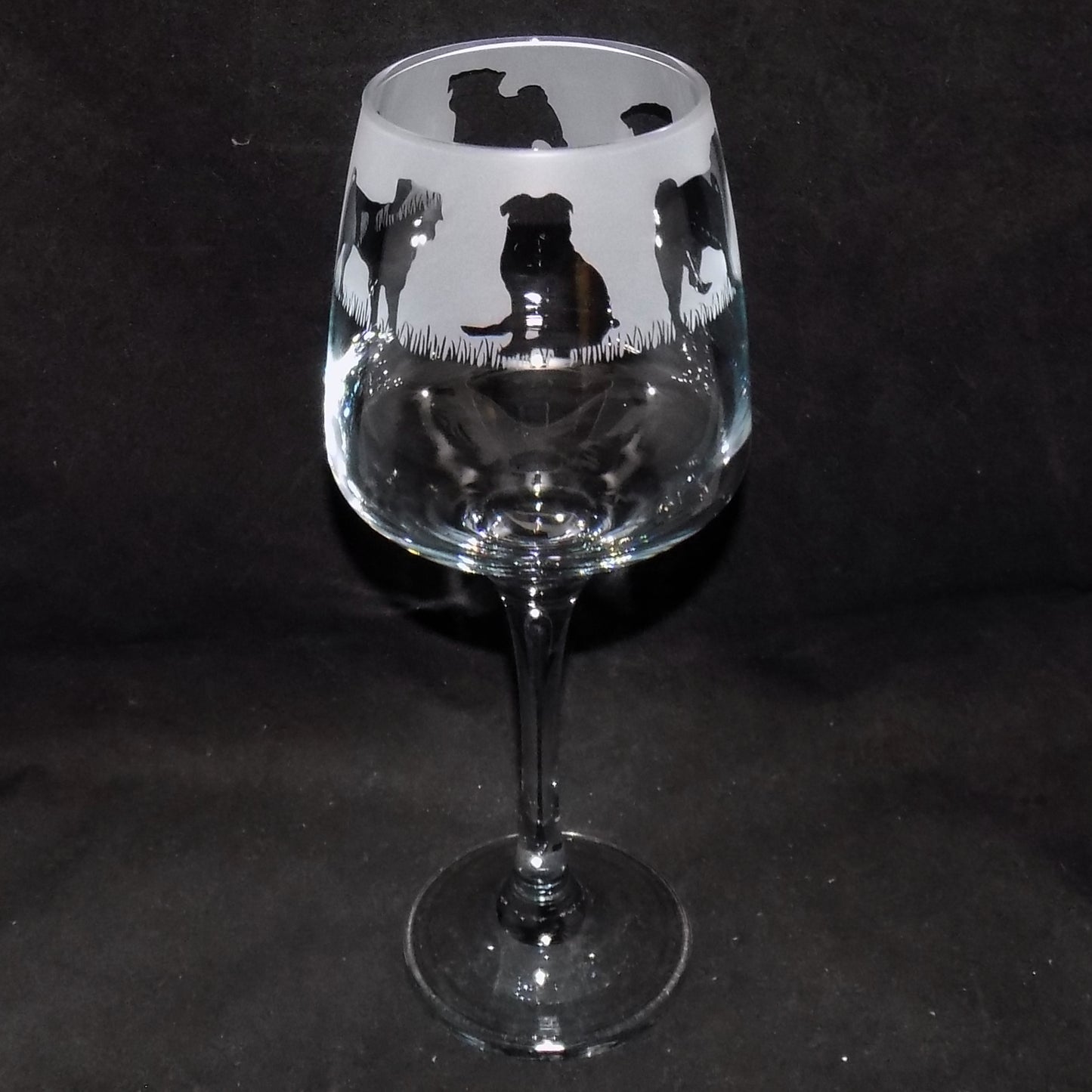 Pug Stemmed Wine Glass