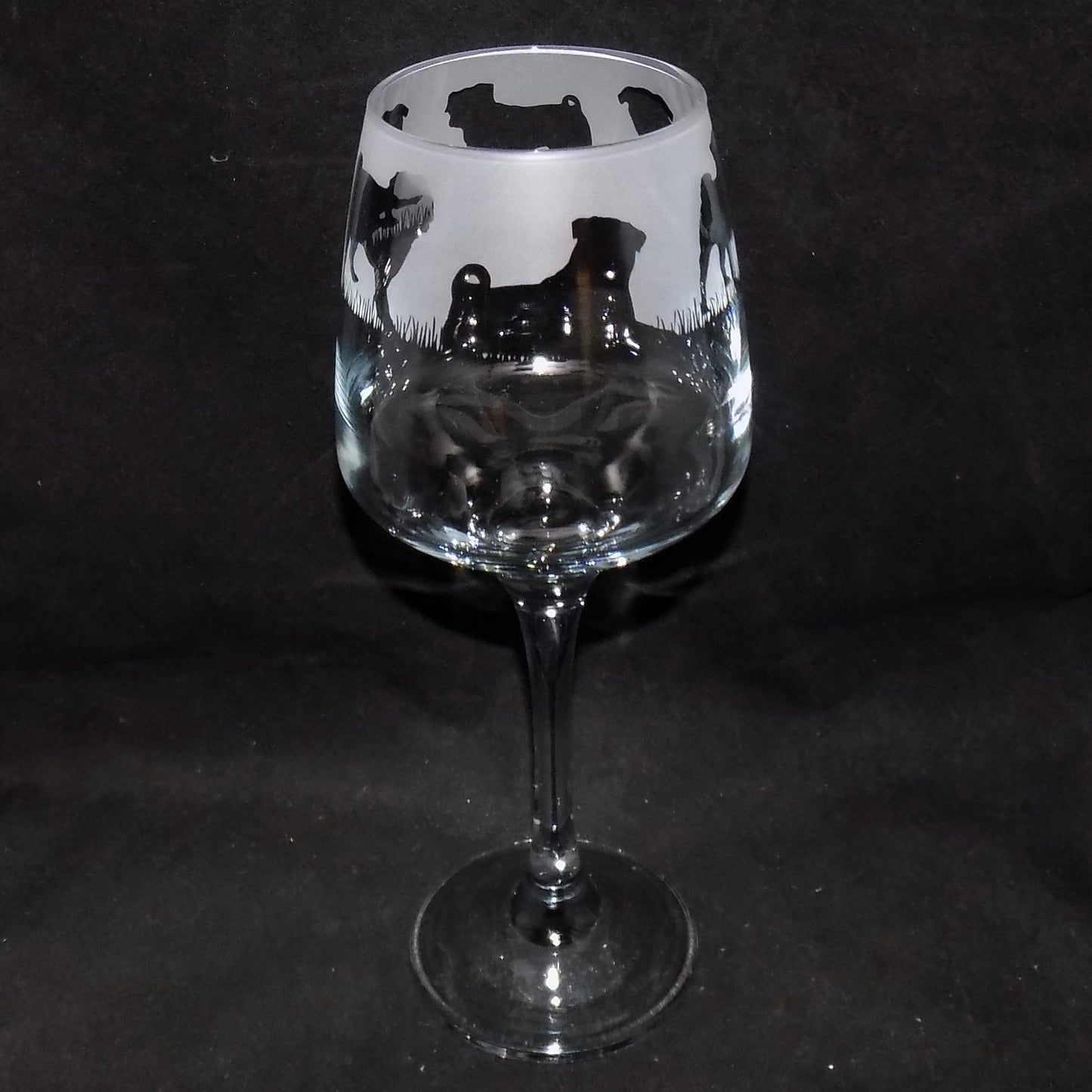 Pug Stemmed Wine Glass