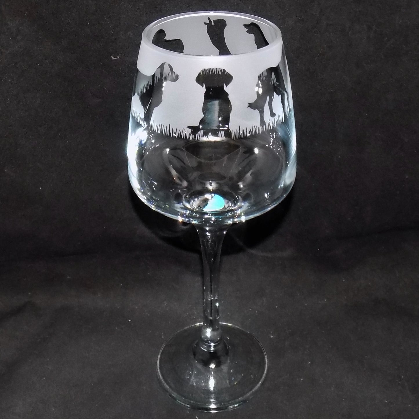 Golden Retriever Stemmed Wine Glass