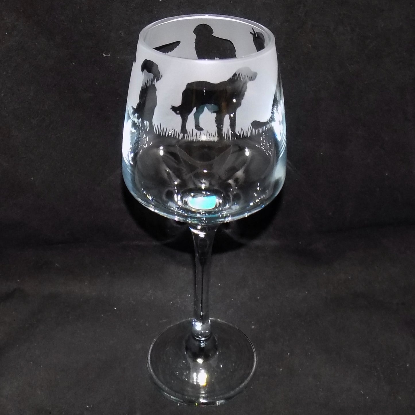 Golden Retriever Stemmed Wine Glass