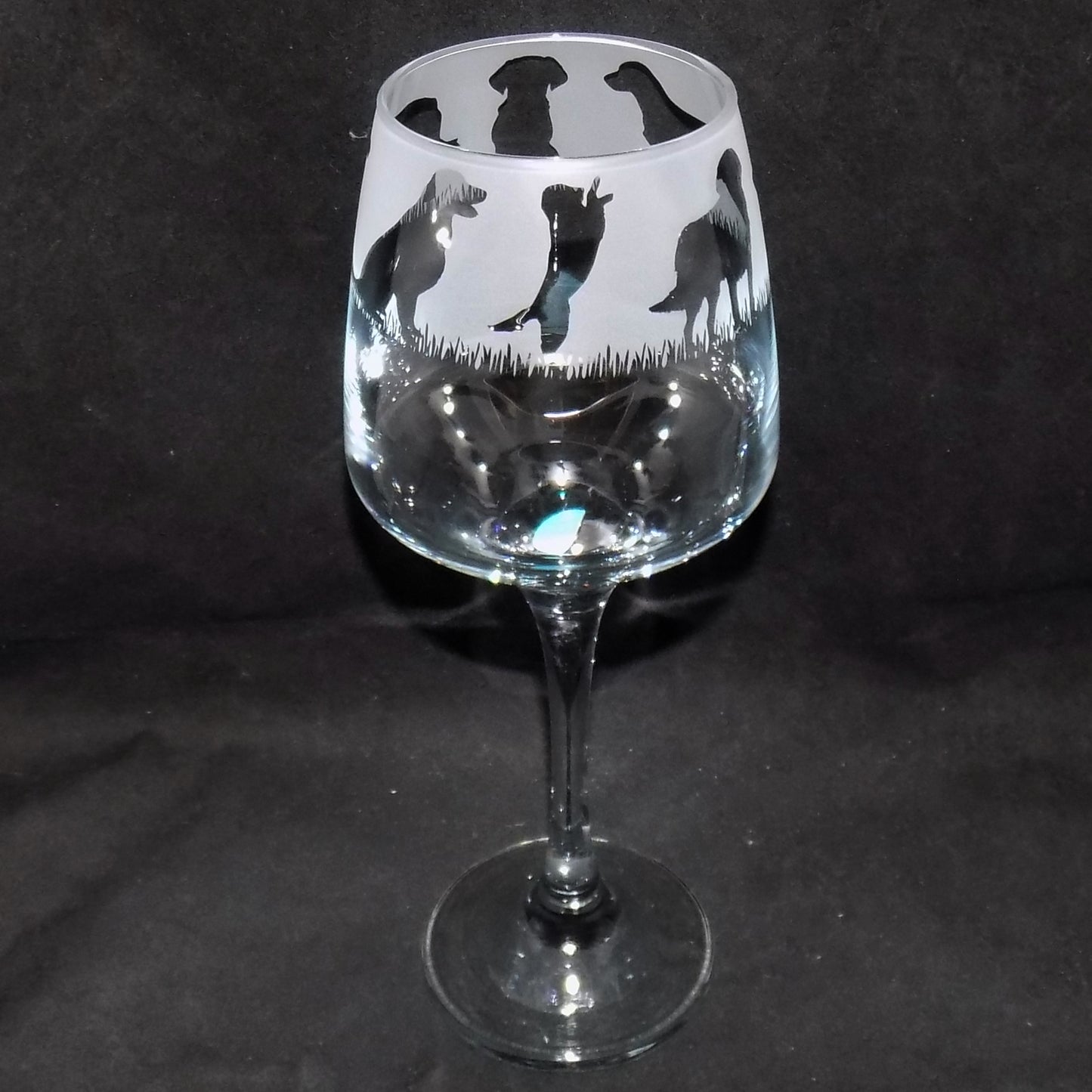 Golden Retriever Stemmed Wine Glass