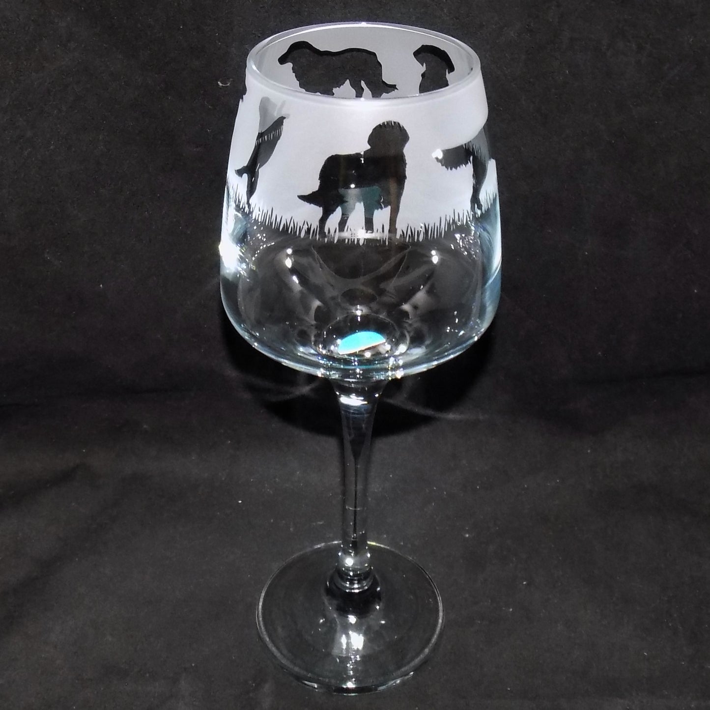 Golden Retriever Stemmed Wine Glass