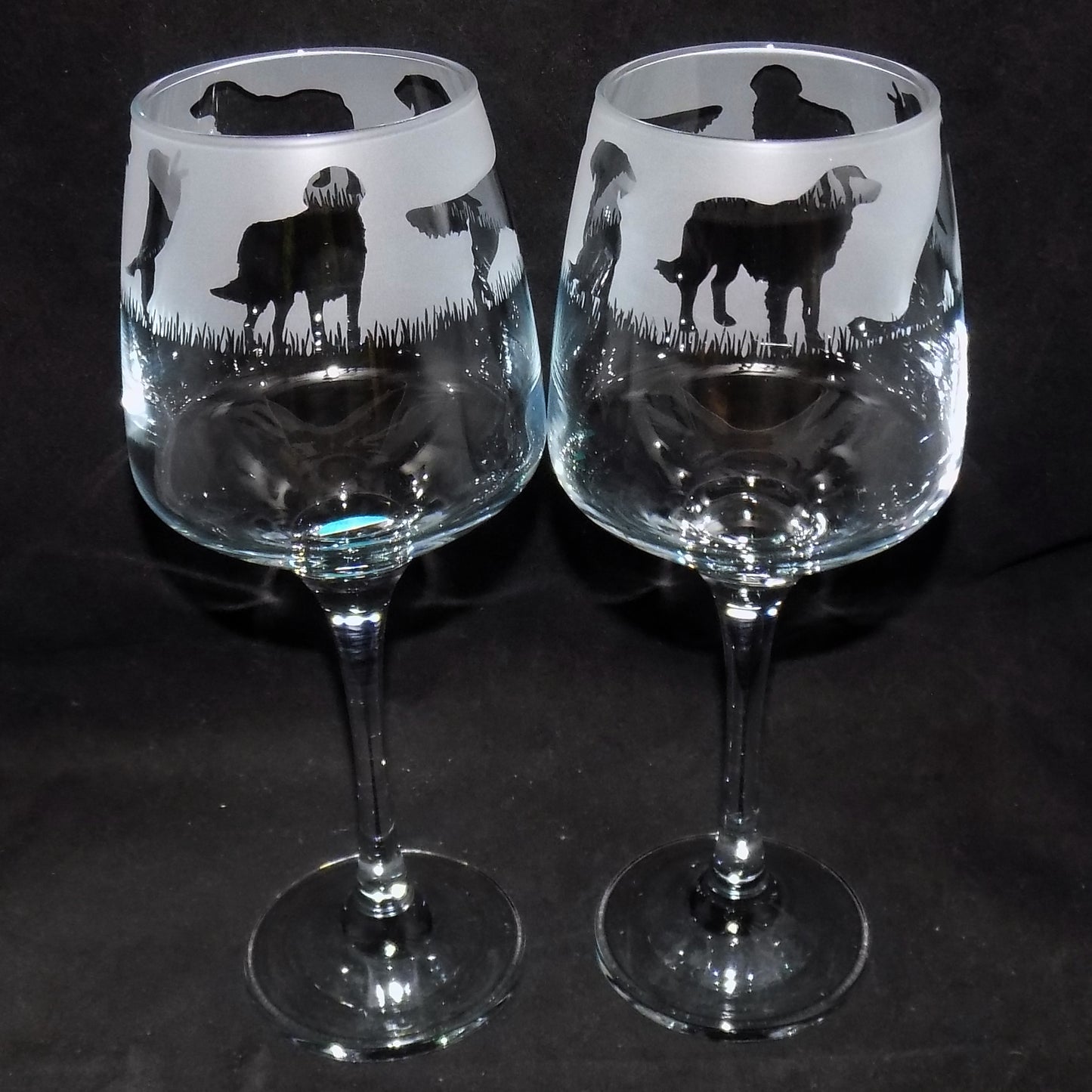 Golden Retriever Stemmed Wine Glass