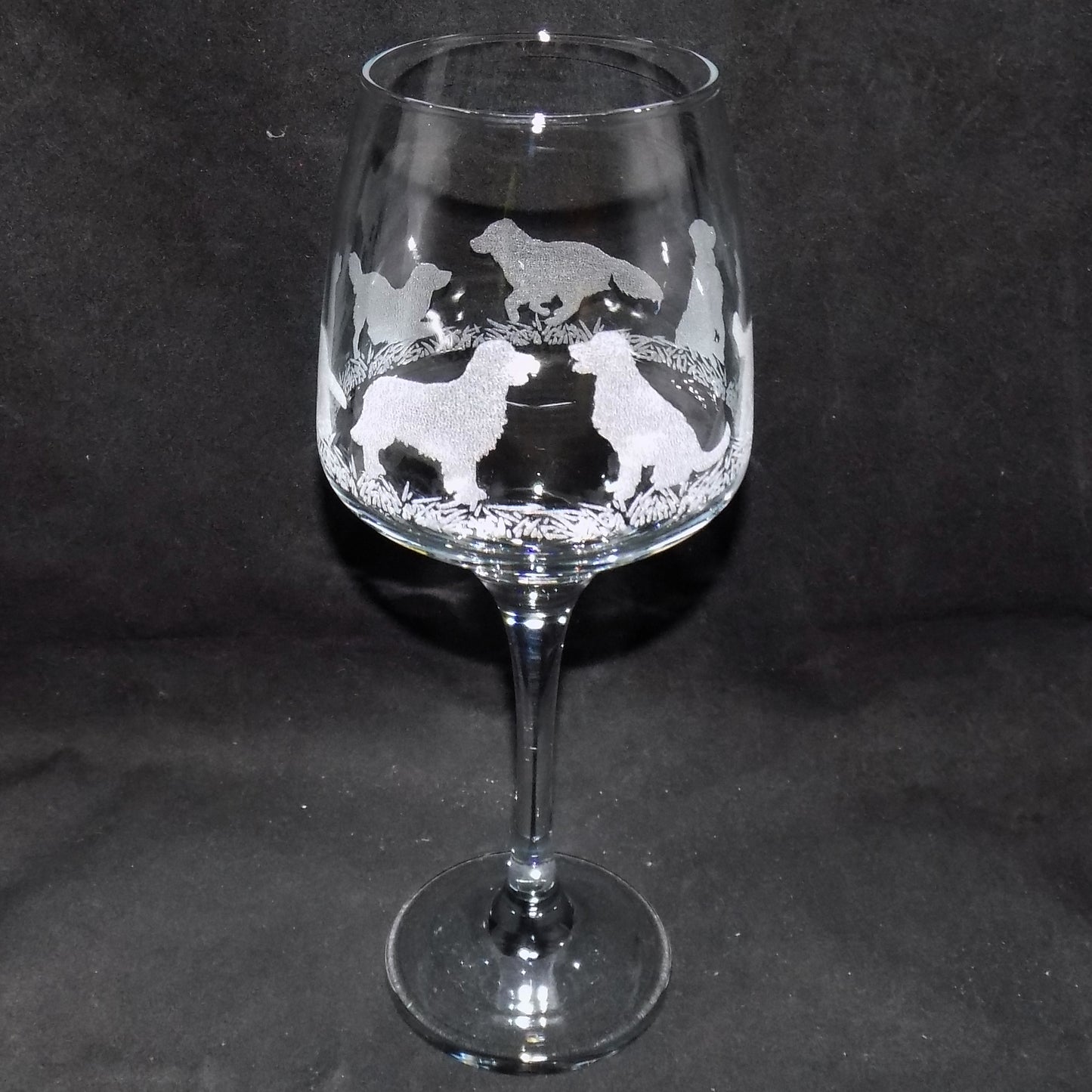 Golden Retriever Stemmed Wine Glass