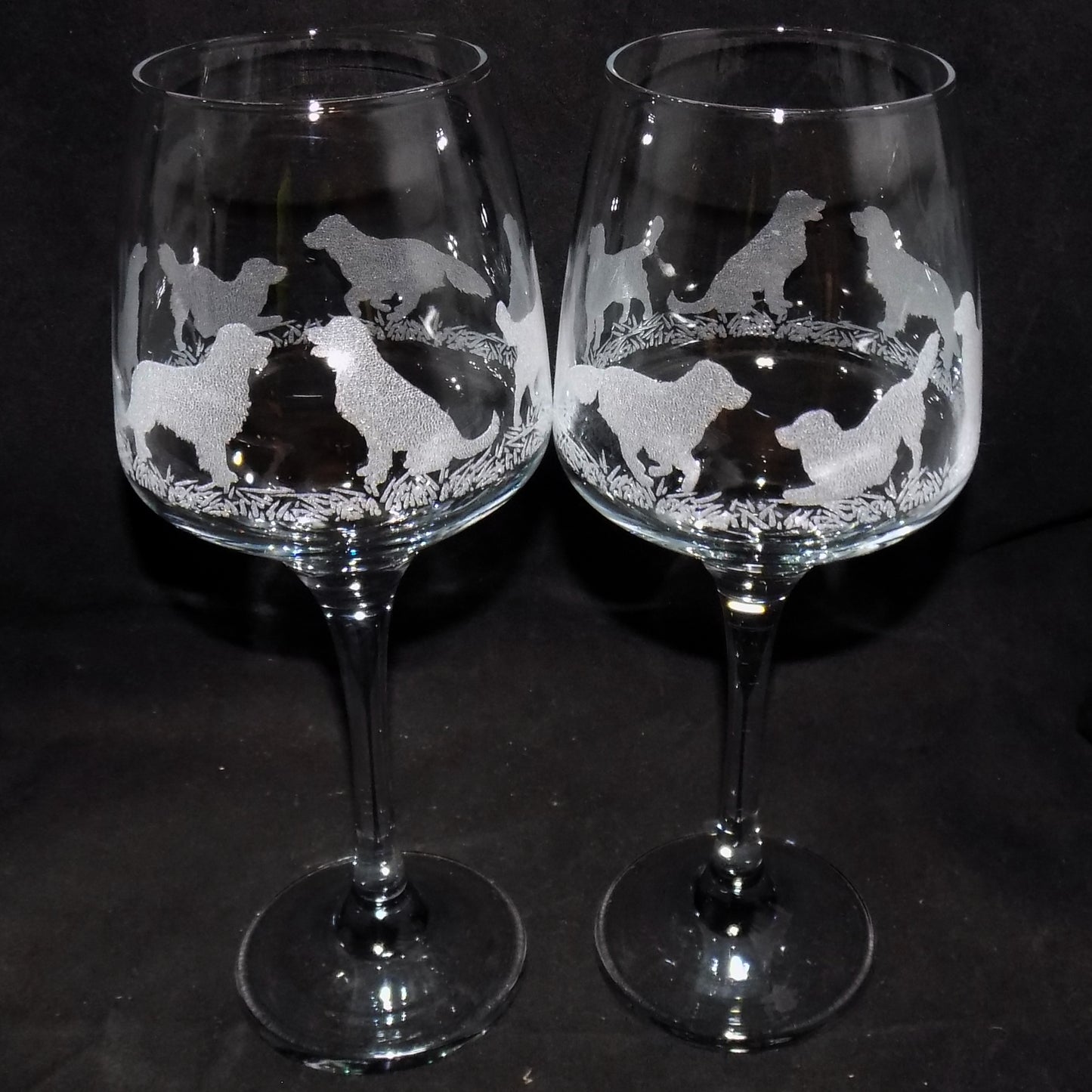 Golden Retriever Stemmed Wine Glass
