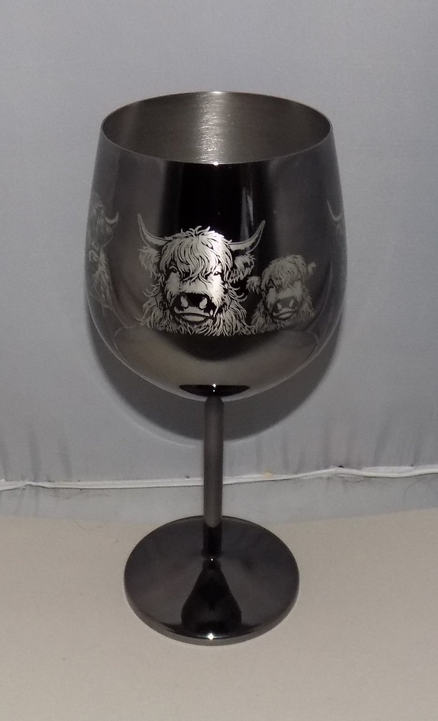 Highland Cow Stainless Steel Wine Goblet