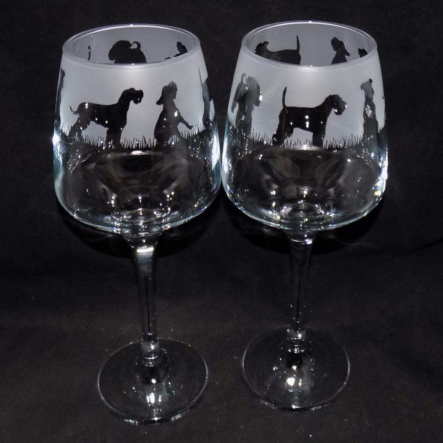 Schnauzer Stemmed Wine Glass