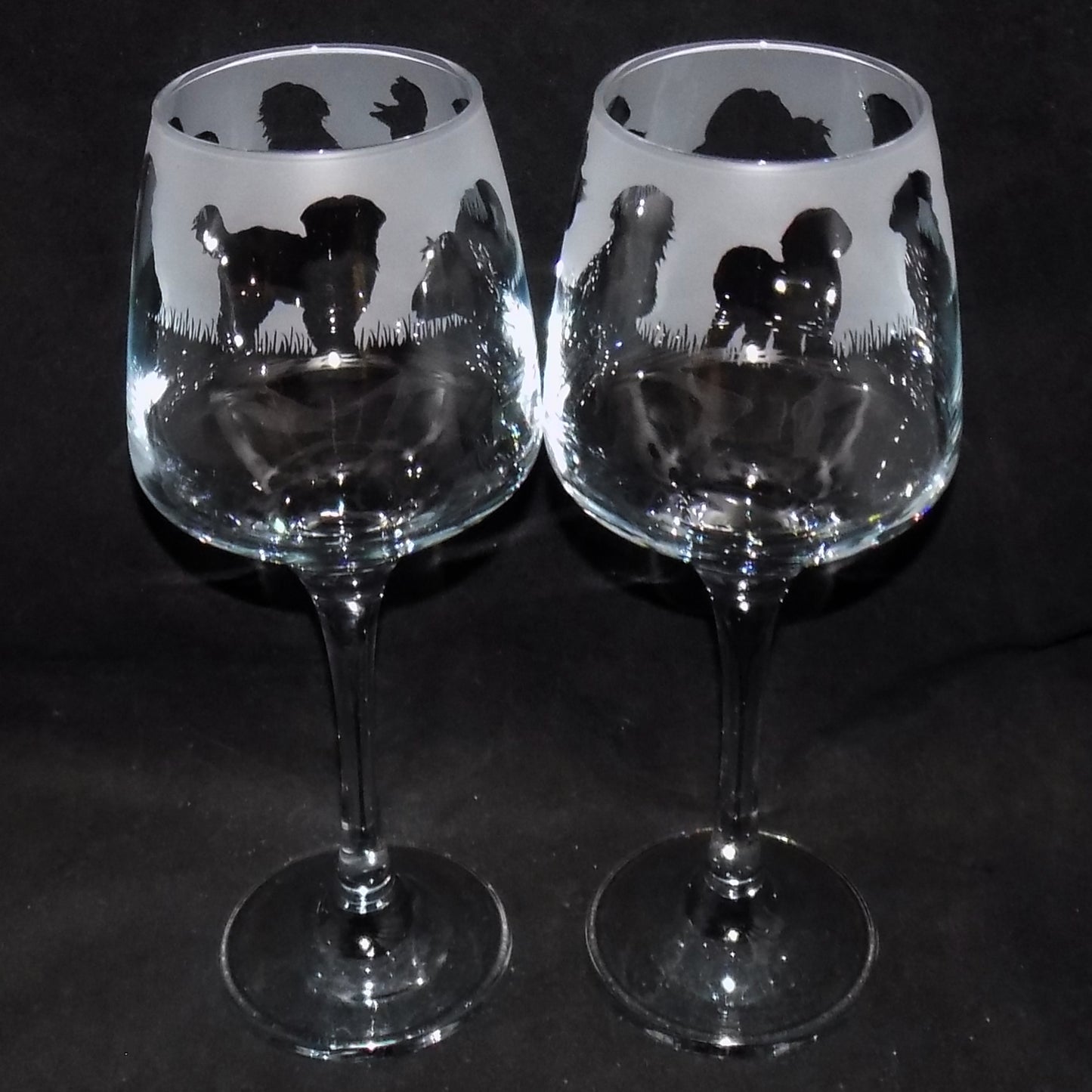 Shih Tzu Stemmed Wine Glass