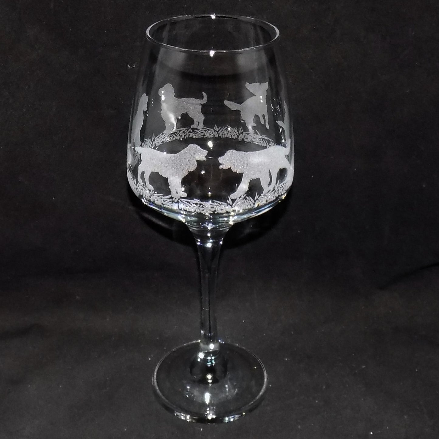 Springer Spaniel Stemmed Wine Glass