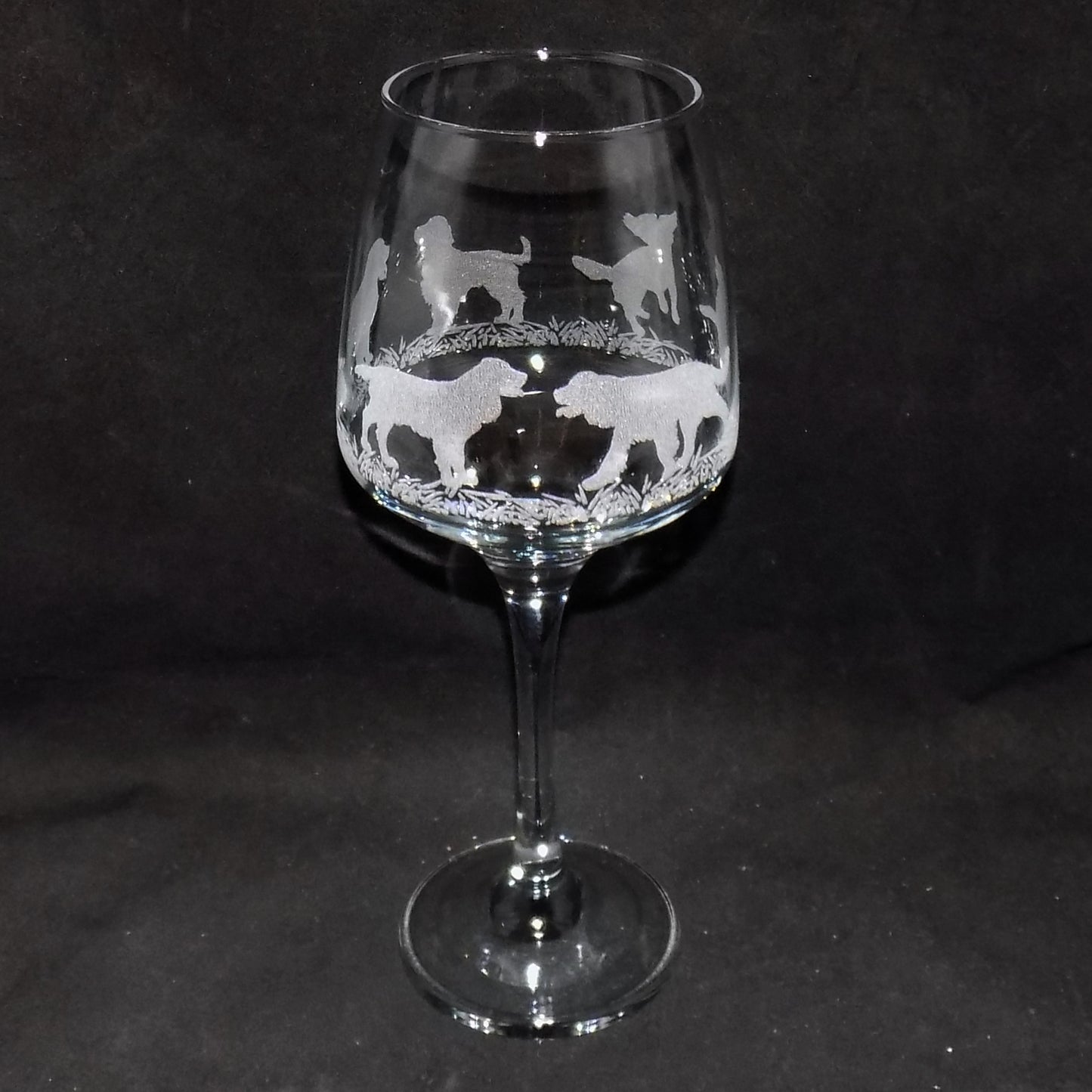 Springer Spaniel Stemmed Wine Glass