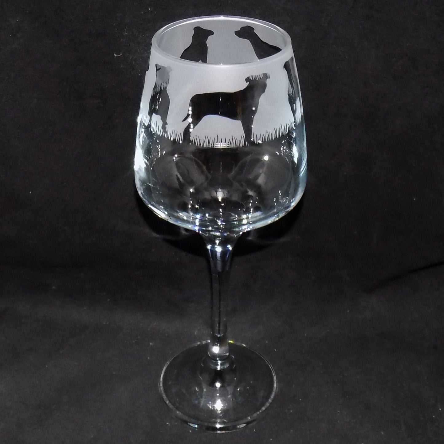 Staffordshire Bull Terrier Stemmed Wine Glass