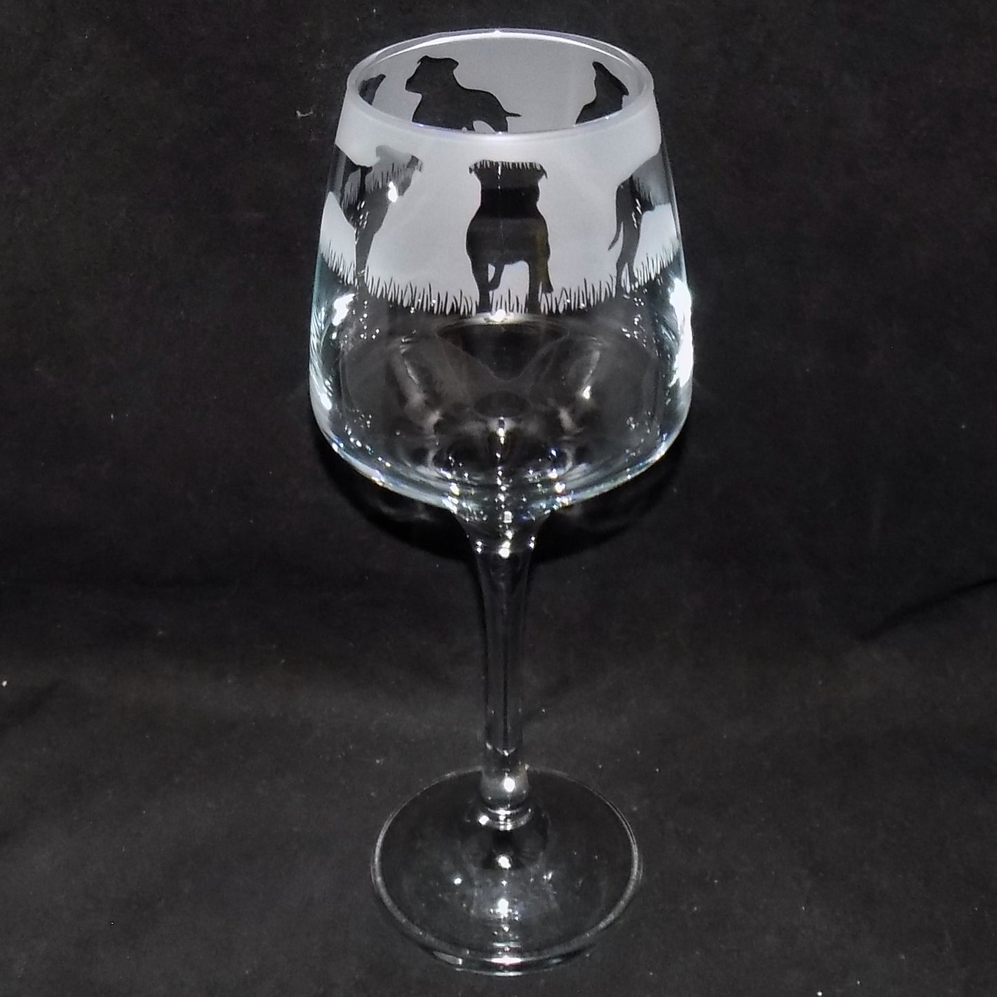 Staffordshire Bull Terrier Stemmed Wine Glass