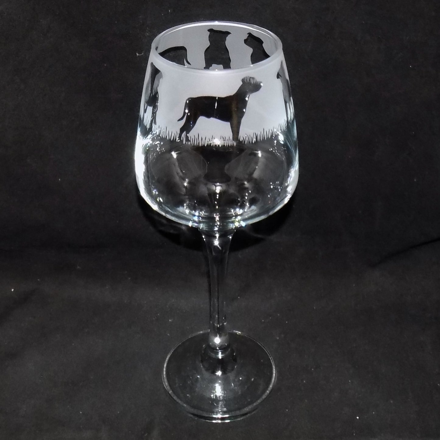 Staffordshire Bull Terrier Stemmed Wine Glass