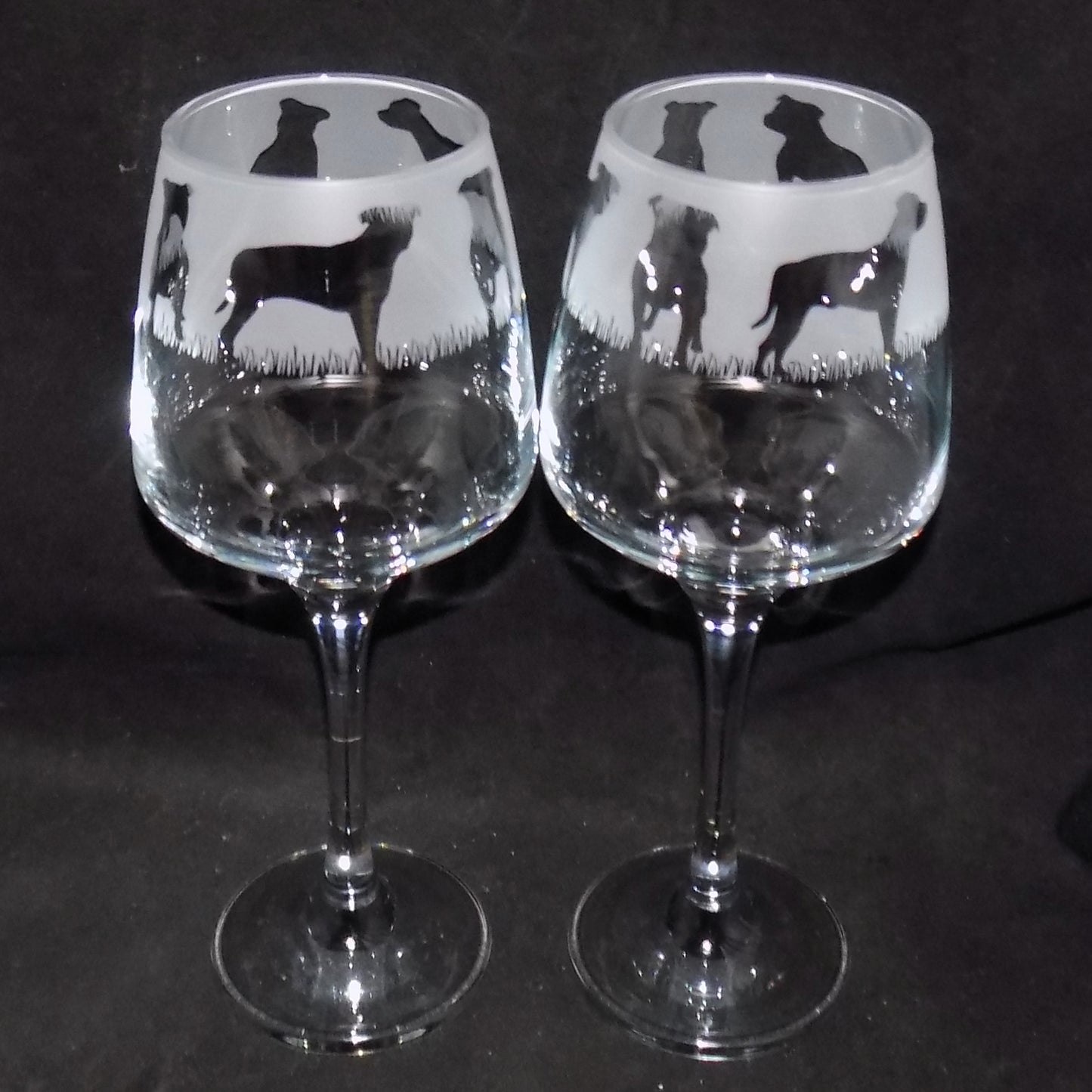 Staffordshire Bull Terrier Stemmed Wine Glass