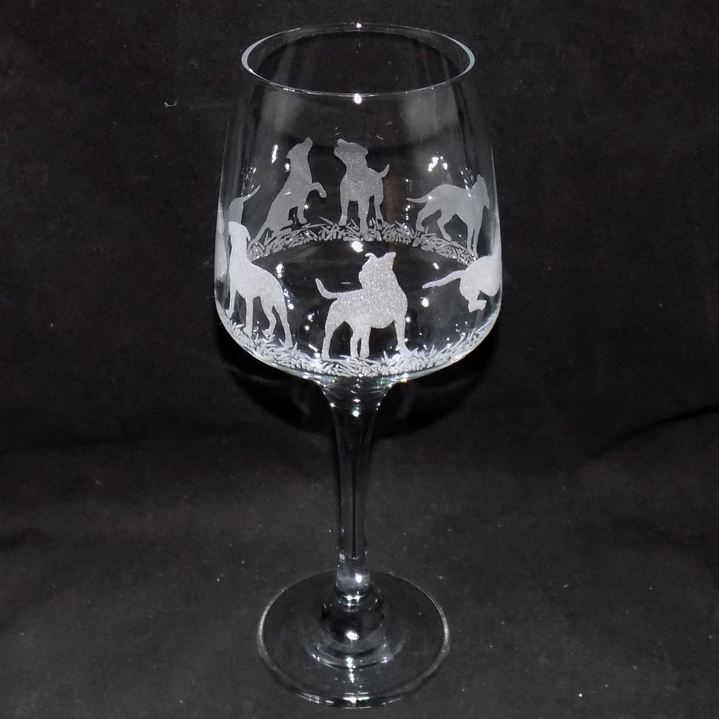 Staffordshire Bull Terrier Stemmed Wine Glass