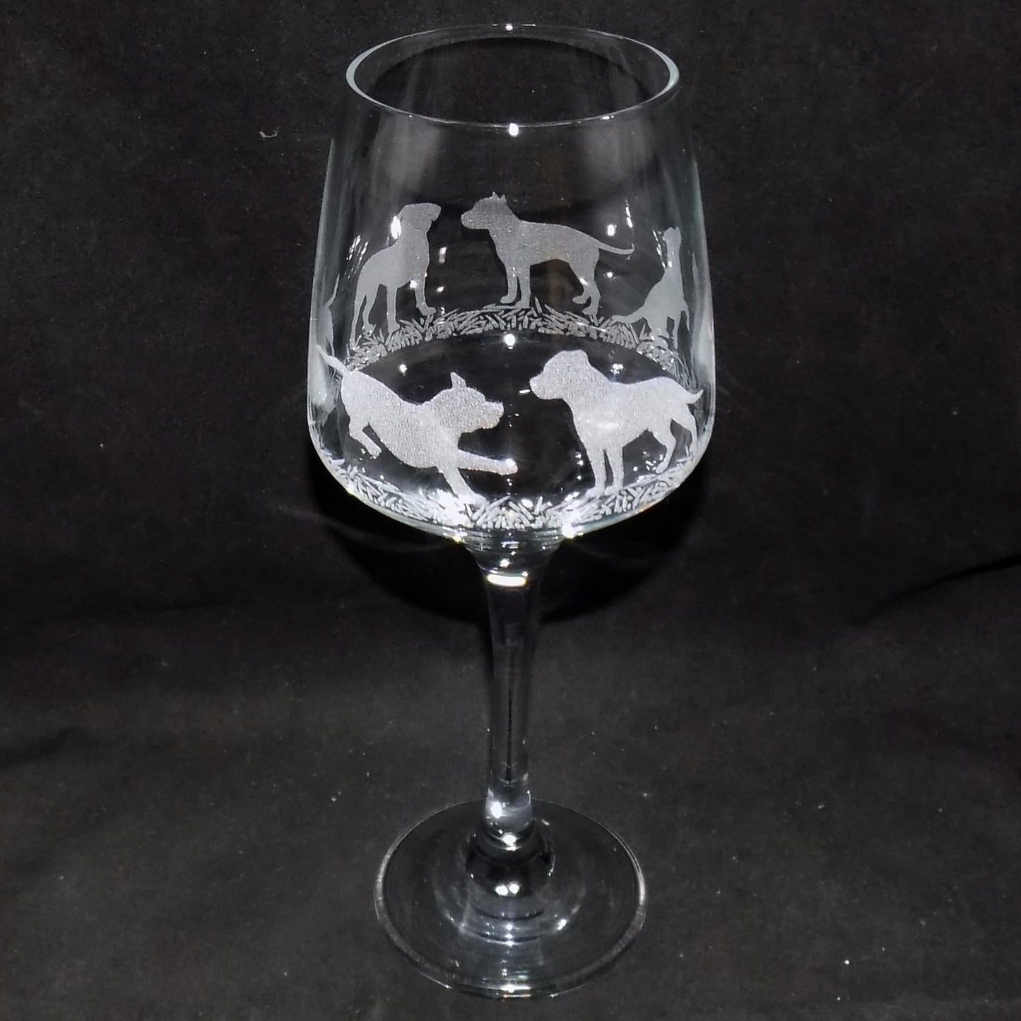 Staffordshire Bull Terrier Stemmed Wine Glass