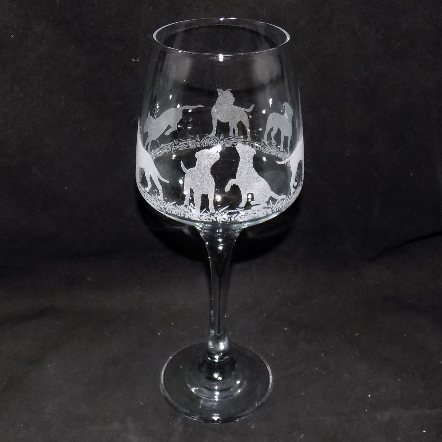 Staffordshire Bull Terrier Stemmed Wine Glass